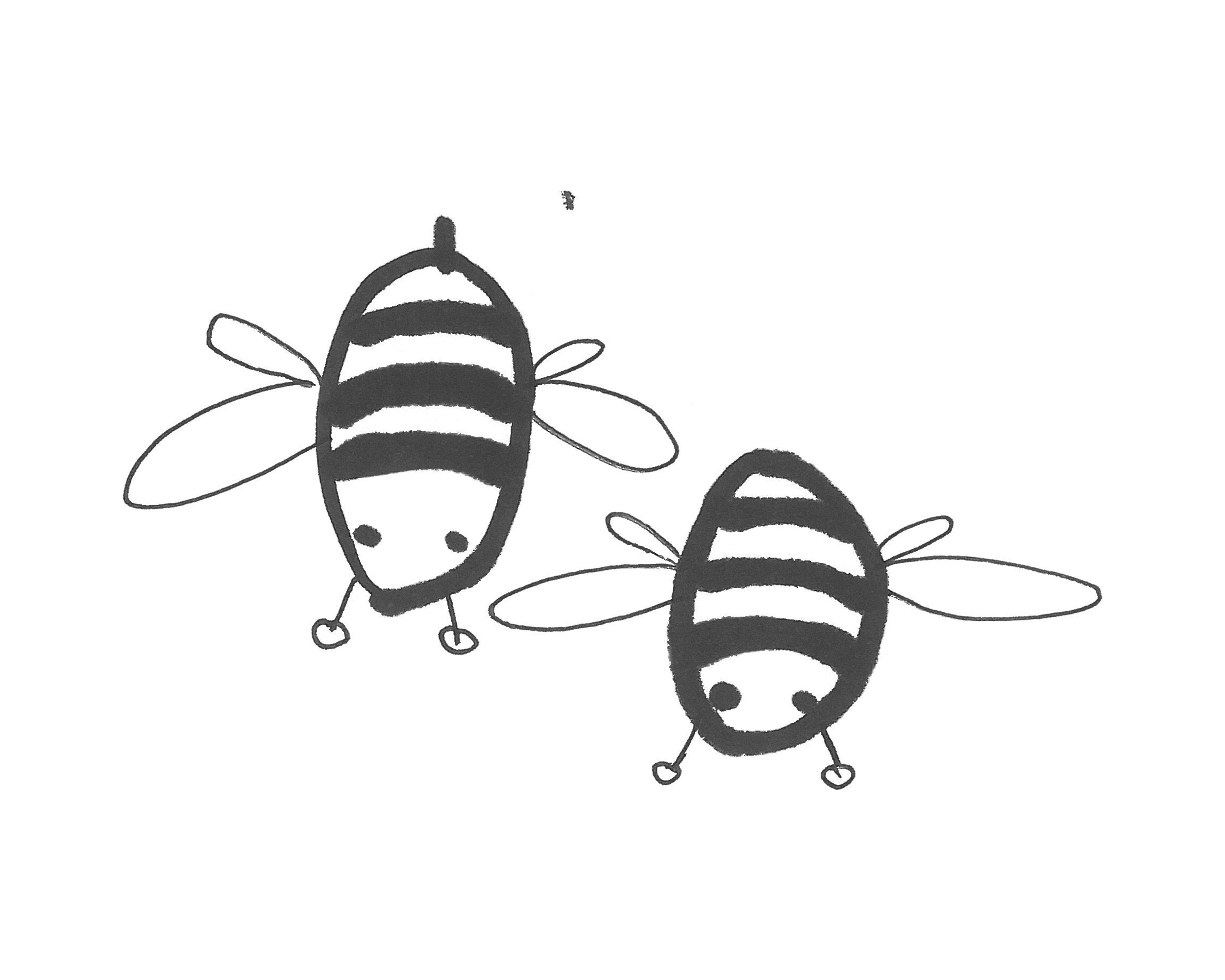 少儿彩色画画 漂亮简笔画小蜜蜂怎么画图解教程