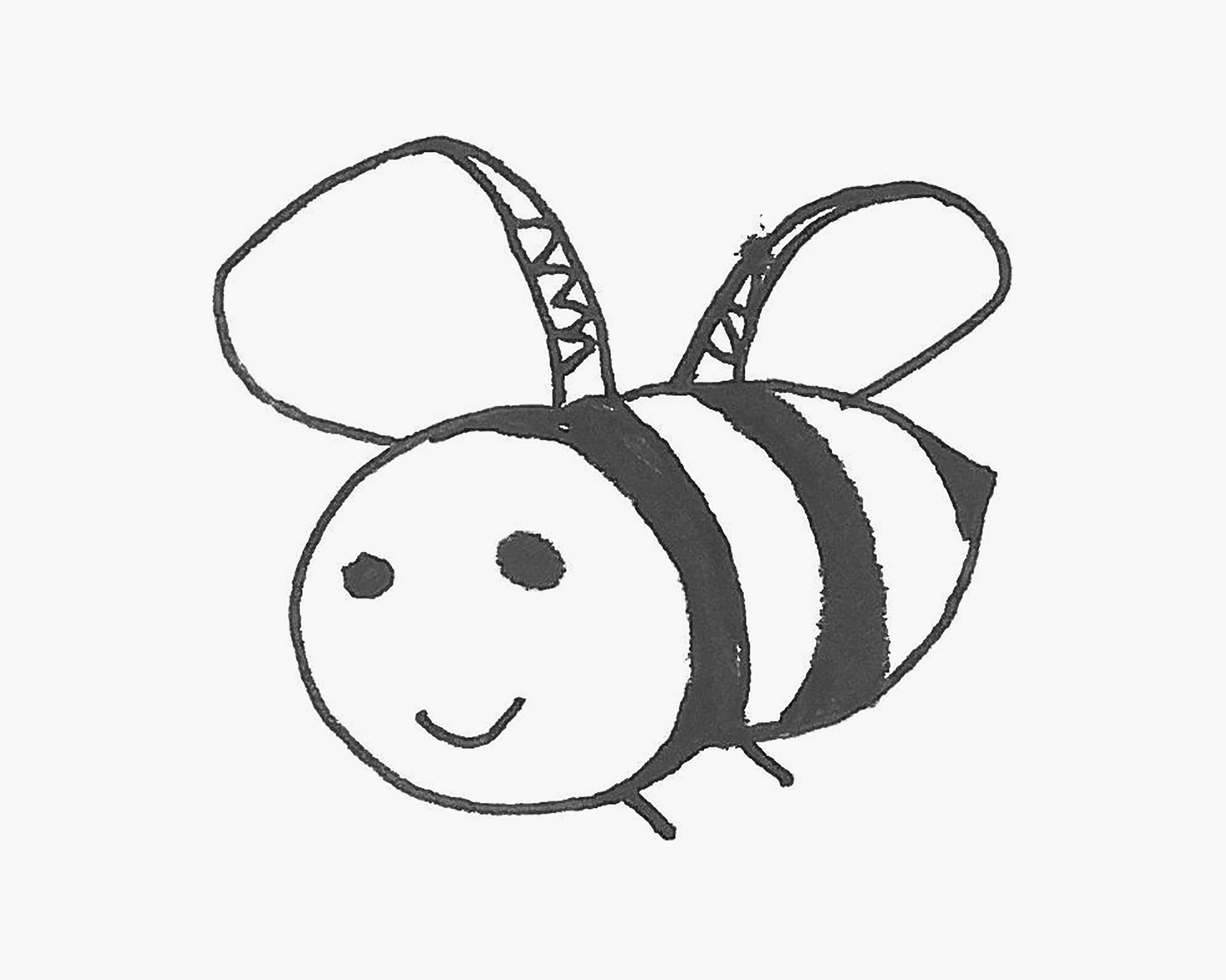 简单画画大全 可爱简笔画蜜蜂怎么画过程图