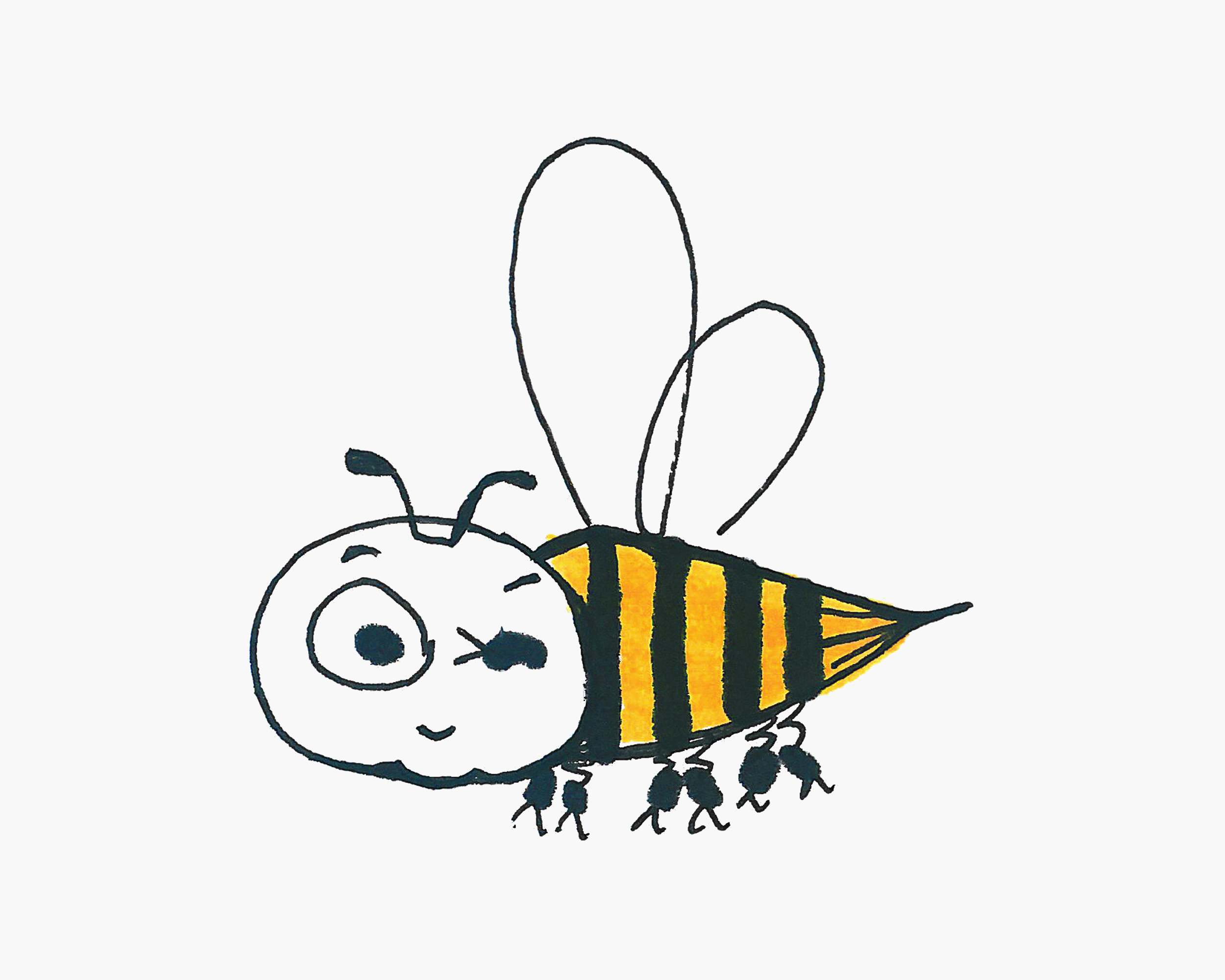 8一12岁画画 实用简笔画小蜜蜂怎么画步骤图