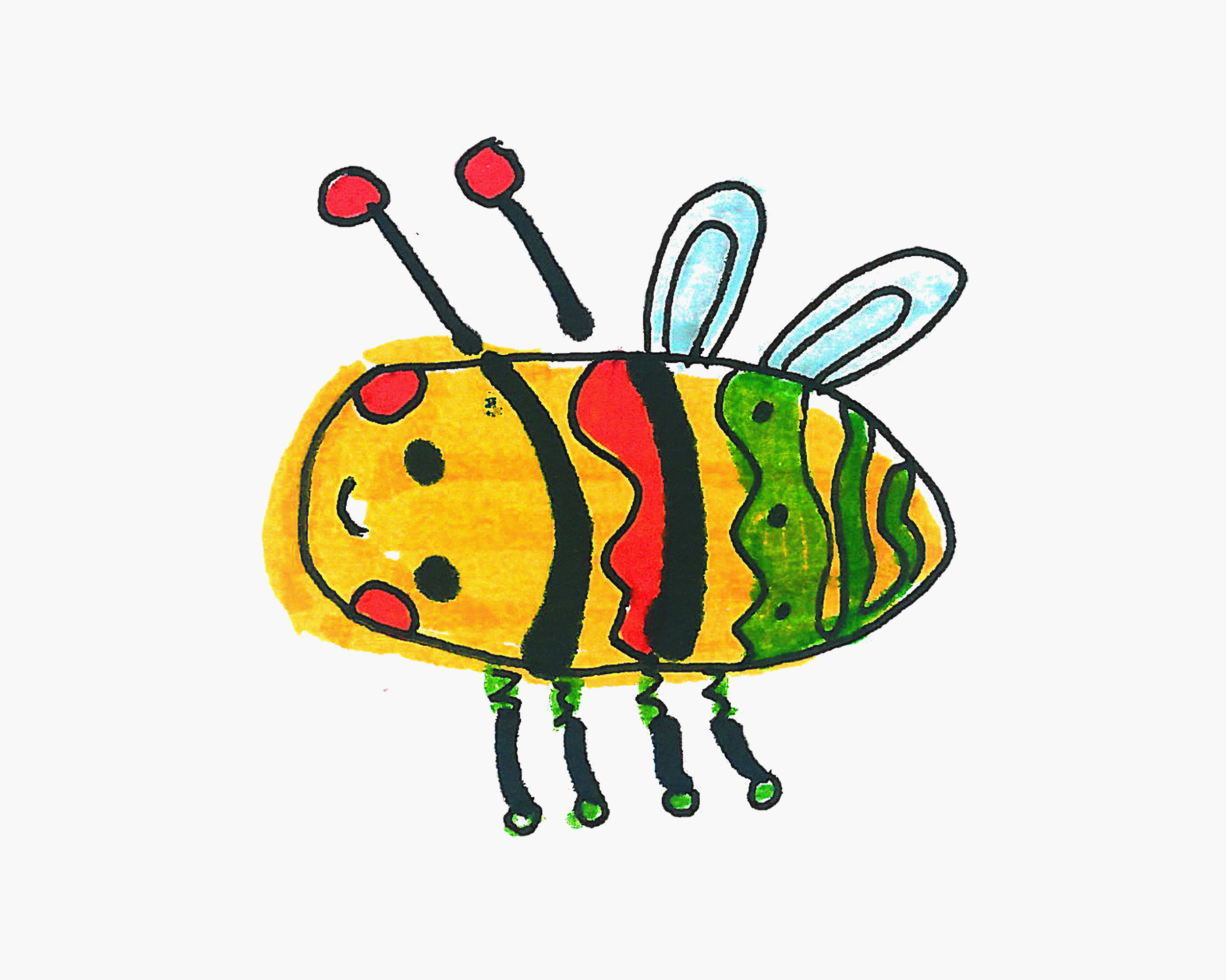 儿童1一9岁画画大全 漂亮简笔画蜜蜂怎么画图解教程