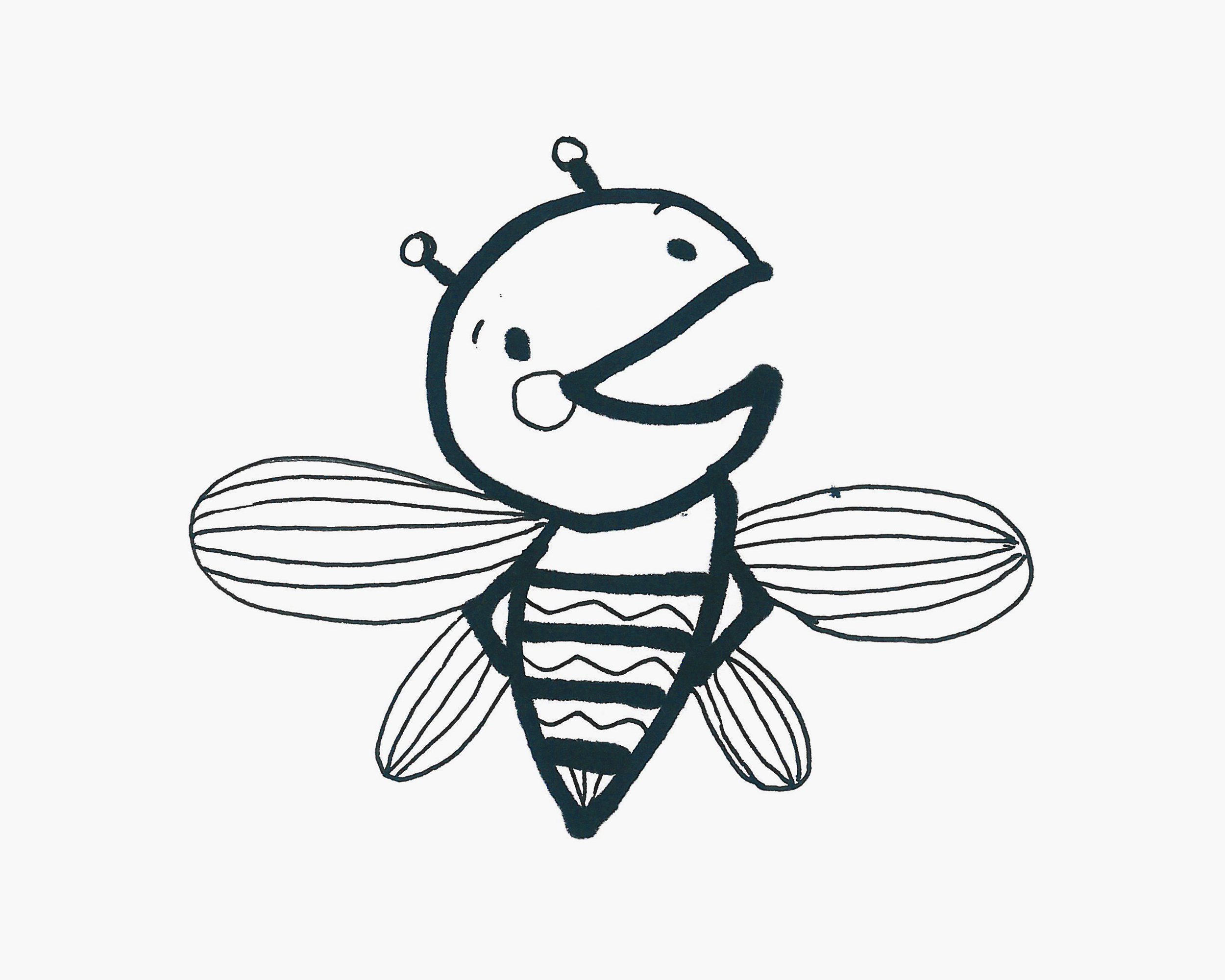 超可爱小蜜蜂简笔画画法图片步骤（**的简笔画图片大全） - 有点网 - 好手艺