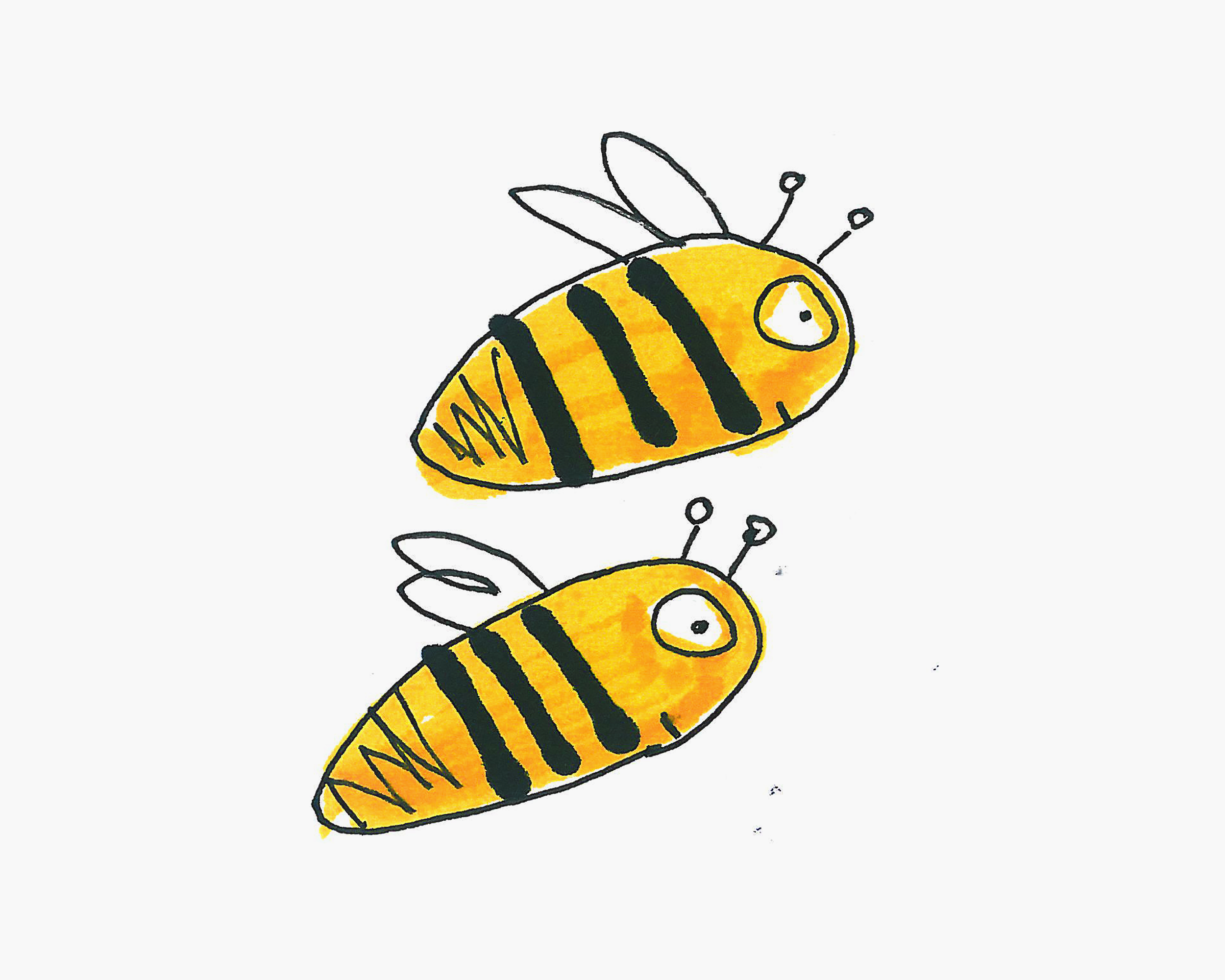 超可爱小蜜蜂简笔画画法图片步骤（**的简笔画图片大全） - 有点网 - 好手艺