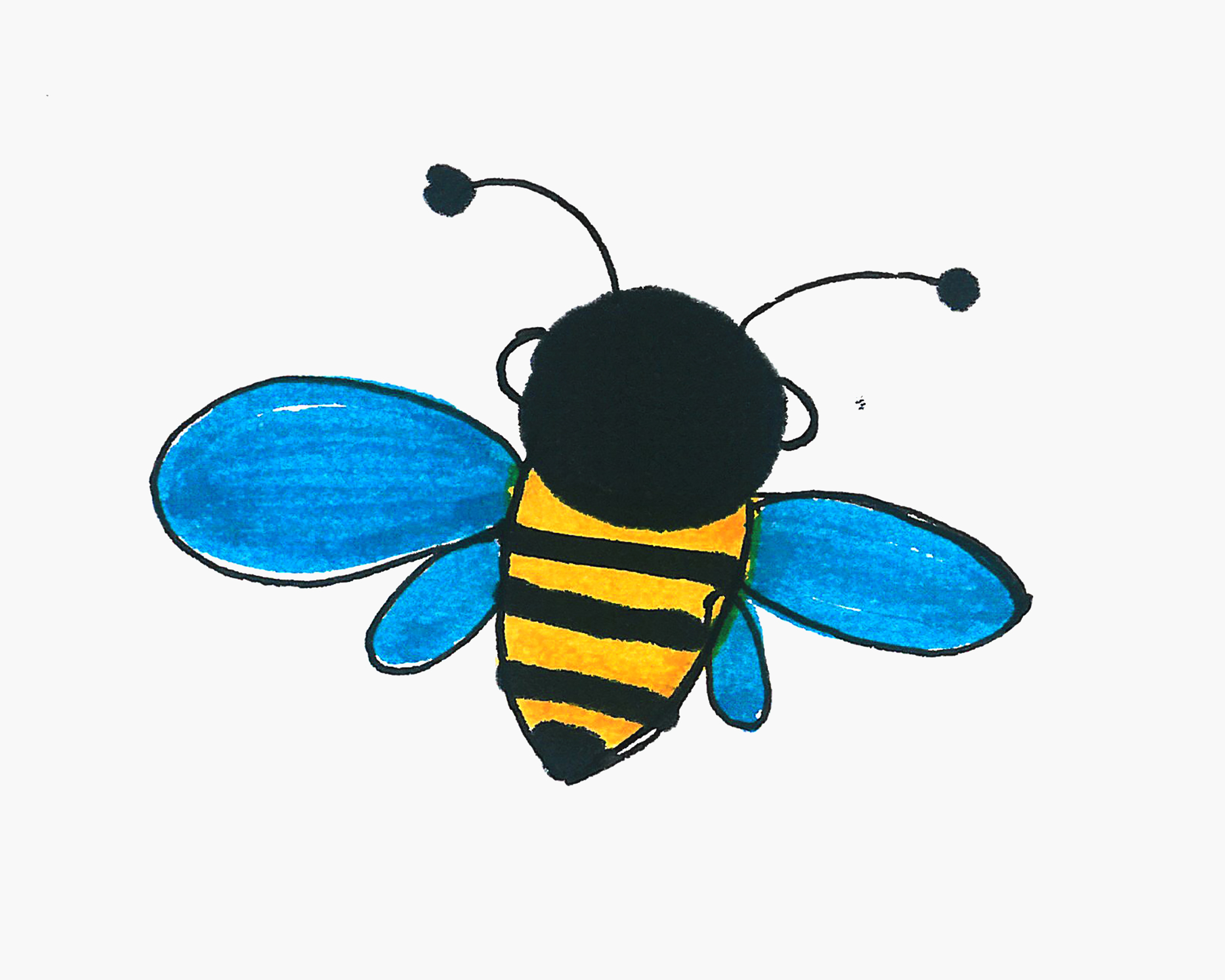 儿童漂亮涂鸦 好看简笔画小蜜蜂的画法详细步骤