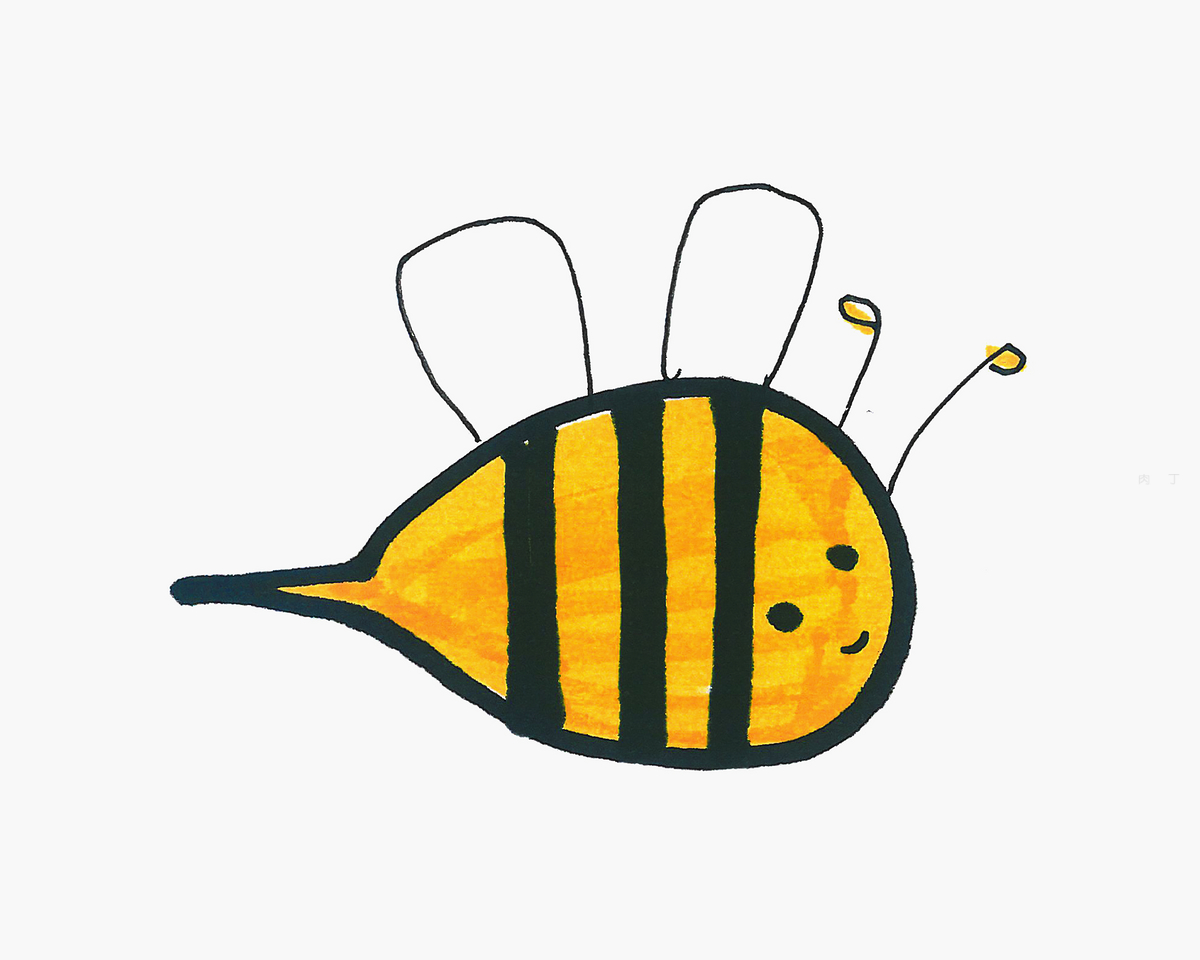 采花蜜的蜜蜂简笔画画法图片步骤（开学了画画图片大全） - 有点网 - 好手艺