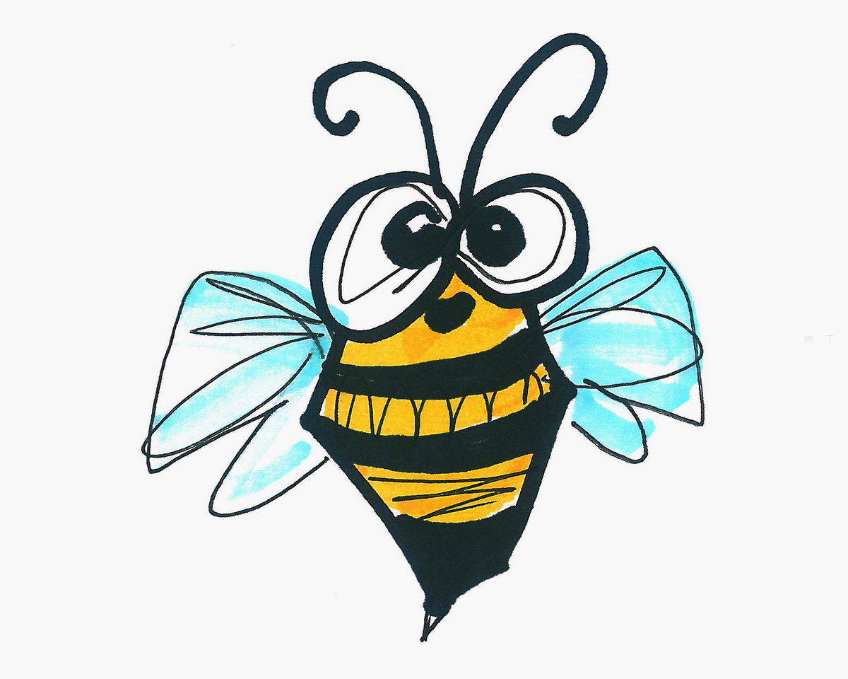 可爱卡通蜜蜂简笔画画法图片步骤💛巧艺网