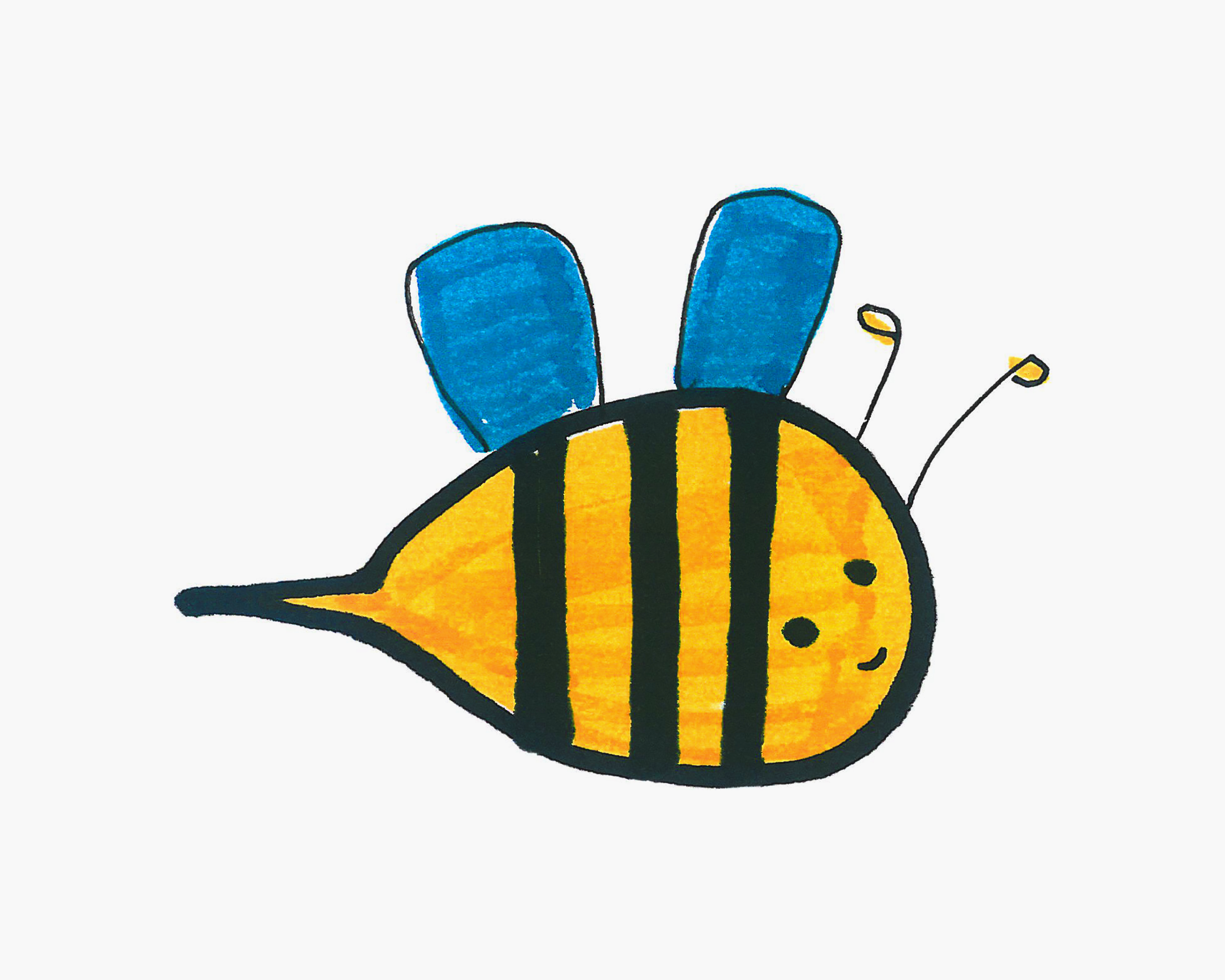 采花蜜的蜜蜂简笔画画法图片步骤