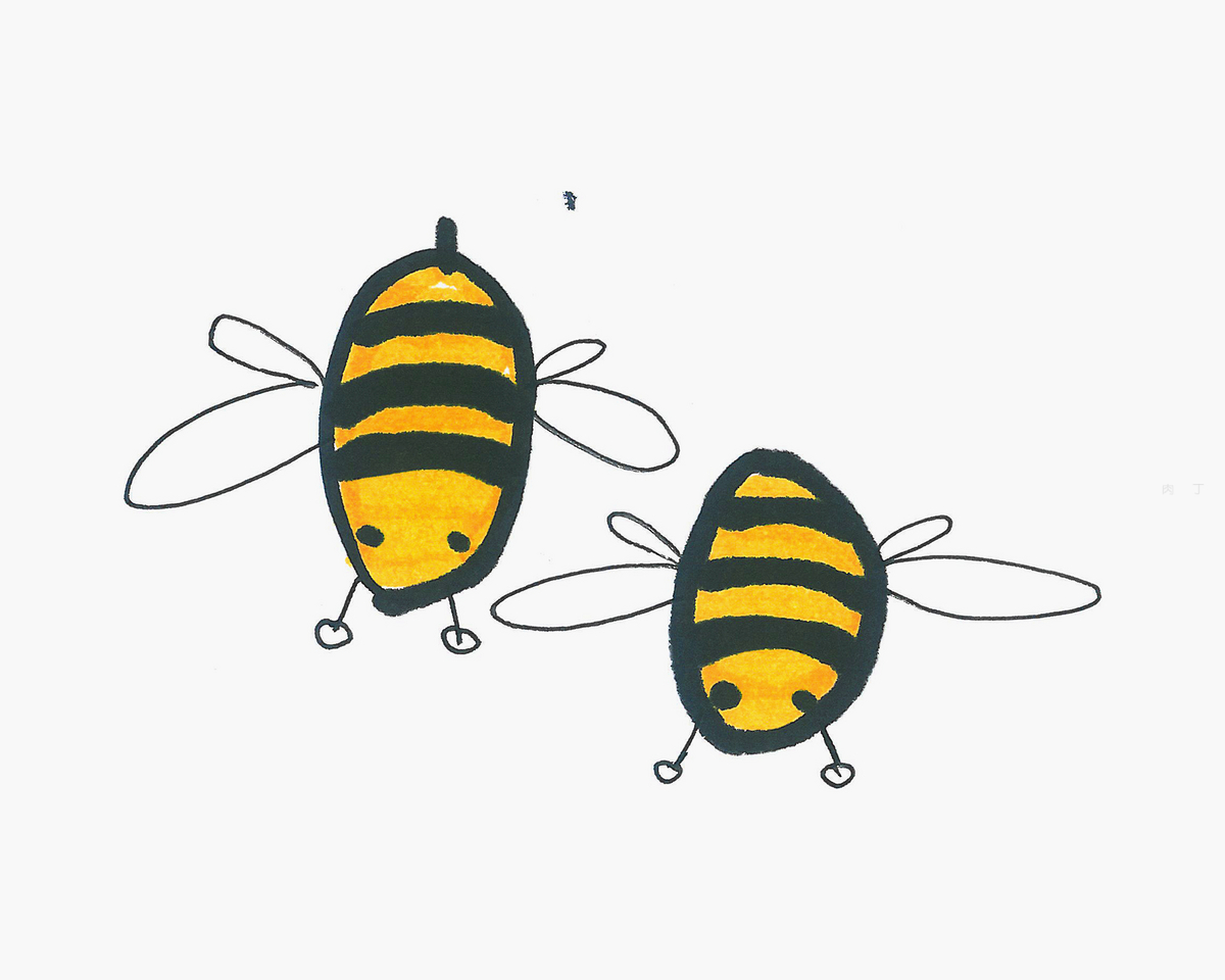 超可爱小蜜蜂简笔画画法图片步骤💛巧艺网