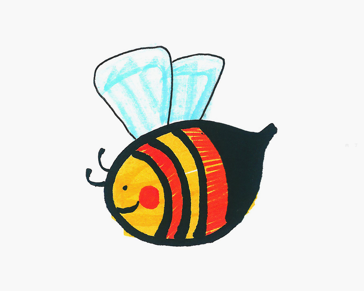 飞行的小蜜蜂简笔画画法图片步骤（五一简笔画图片大全） - 有点网 - 好手艺