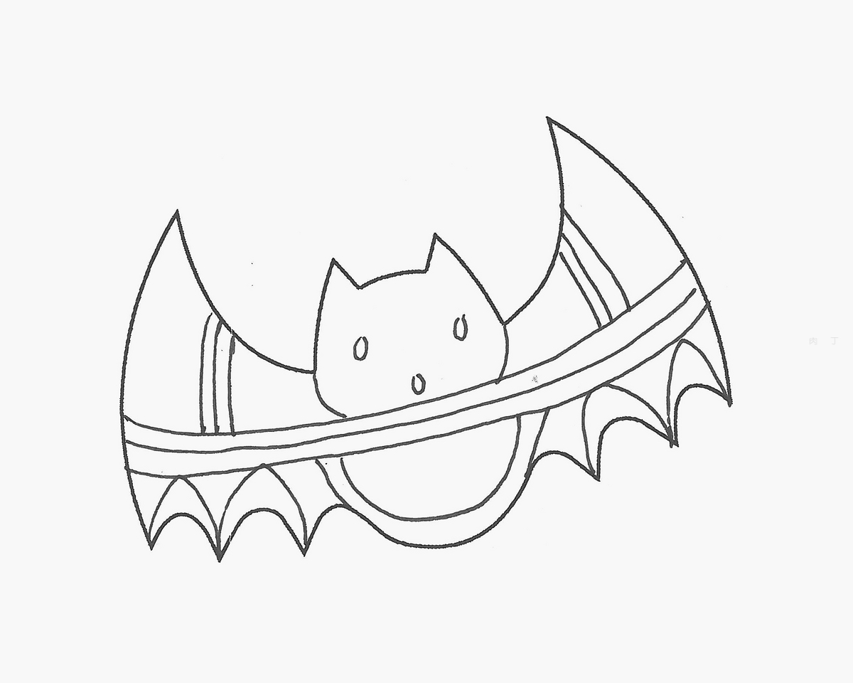 简单的小蝙蝠简笔画画法_蝙蝠简笔画