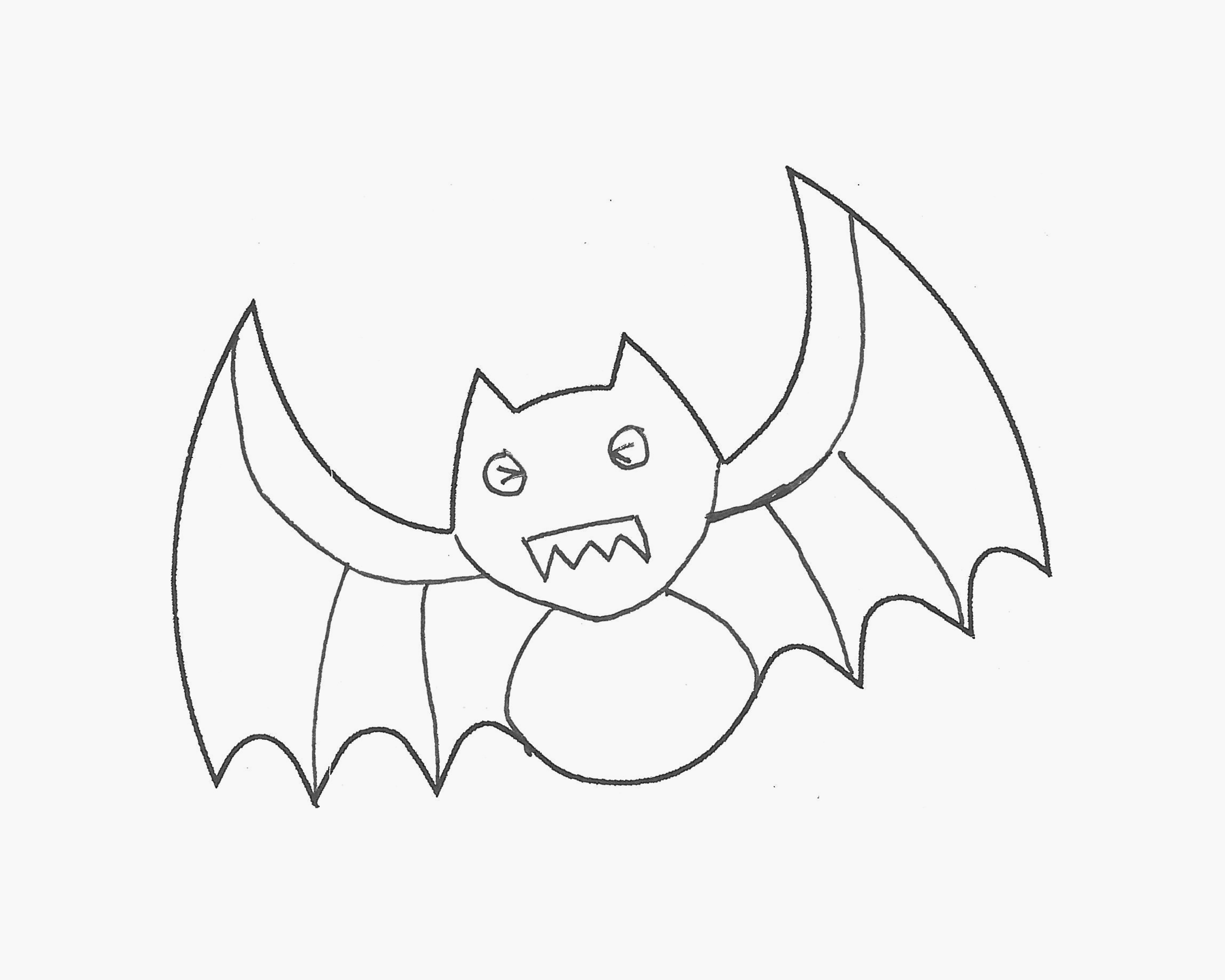 儿童彩色涂鸦 好看简笔画蝙蝠的画法