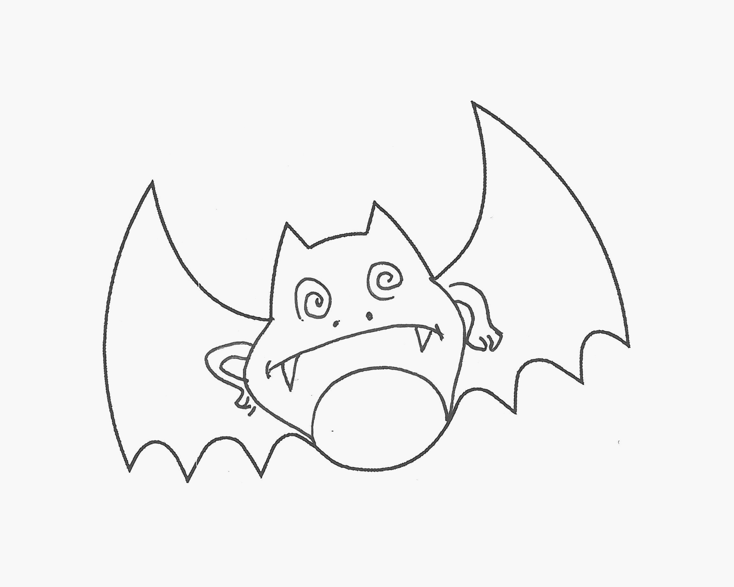 幼儿彩色美术 创意简笔画蝙蝠怎么画详细过程