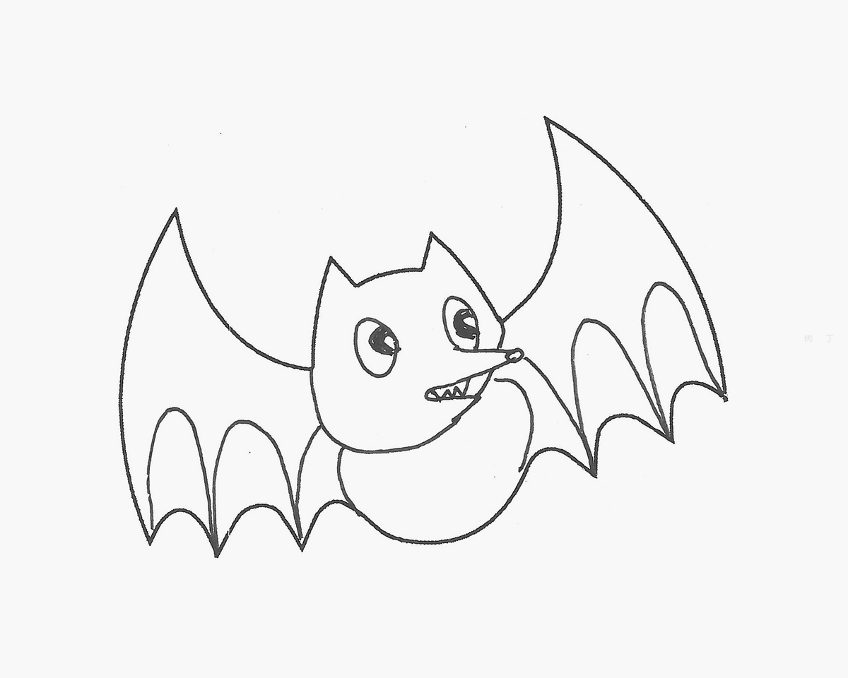 4～6岁简笔画 好看简笔画蝙蝠的画法图解教程💛巧艺网