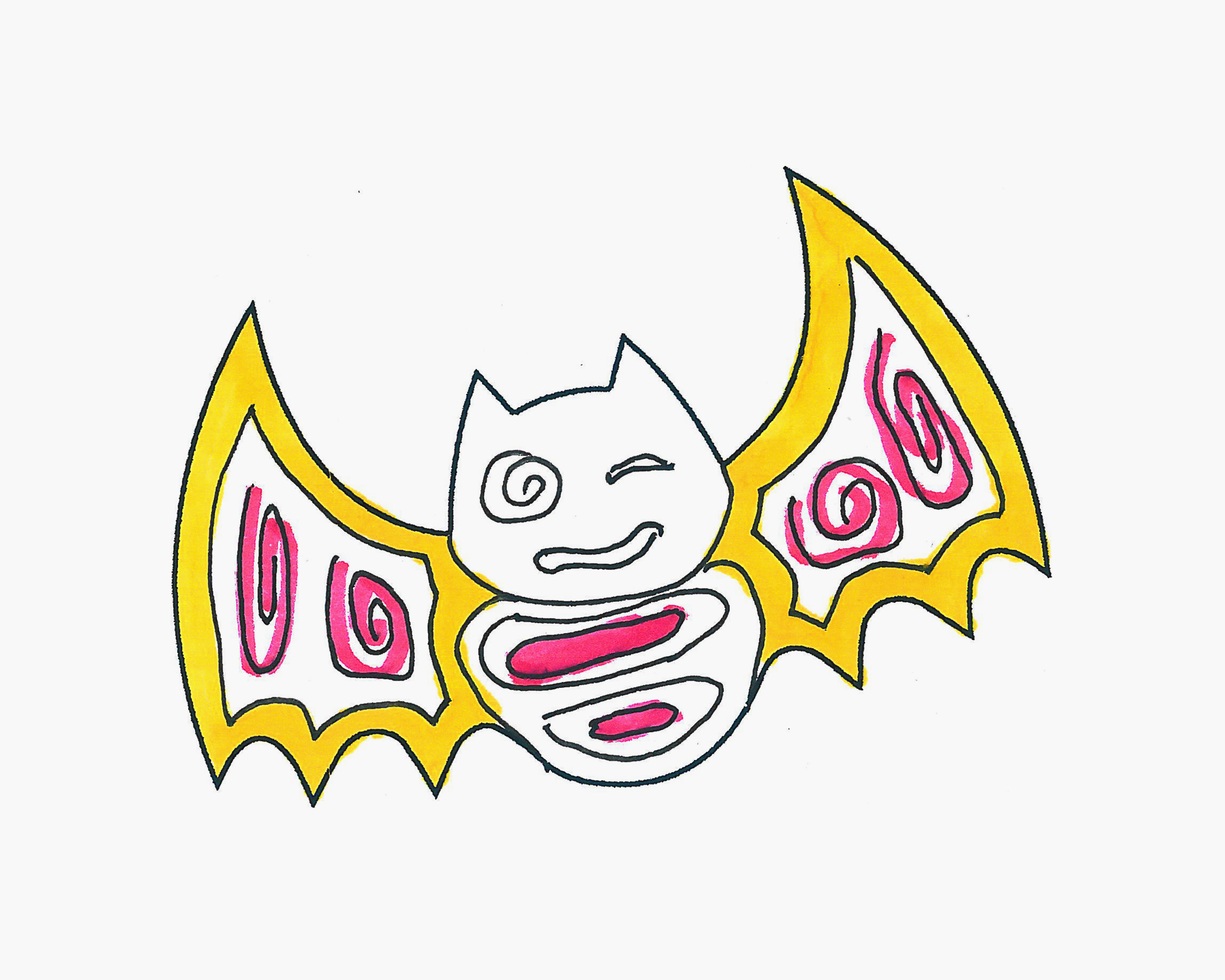 幼儿3-6岁涂鸦大全 好看简笔画蝙蝠的画法过程图
