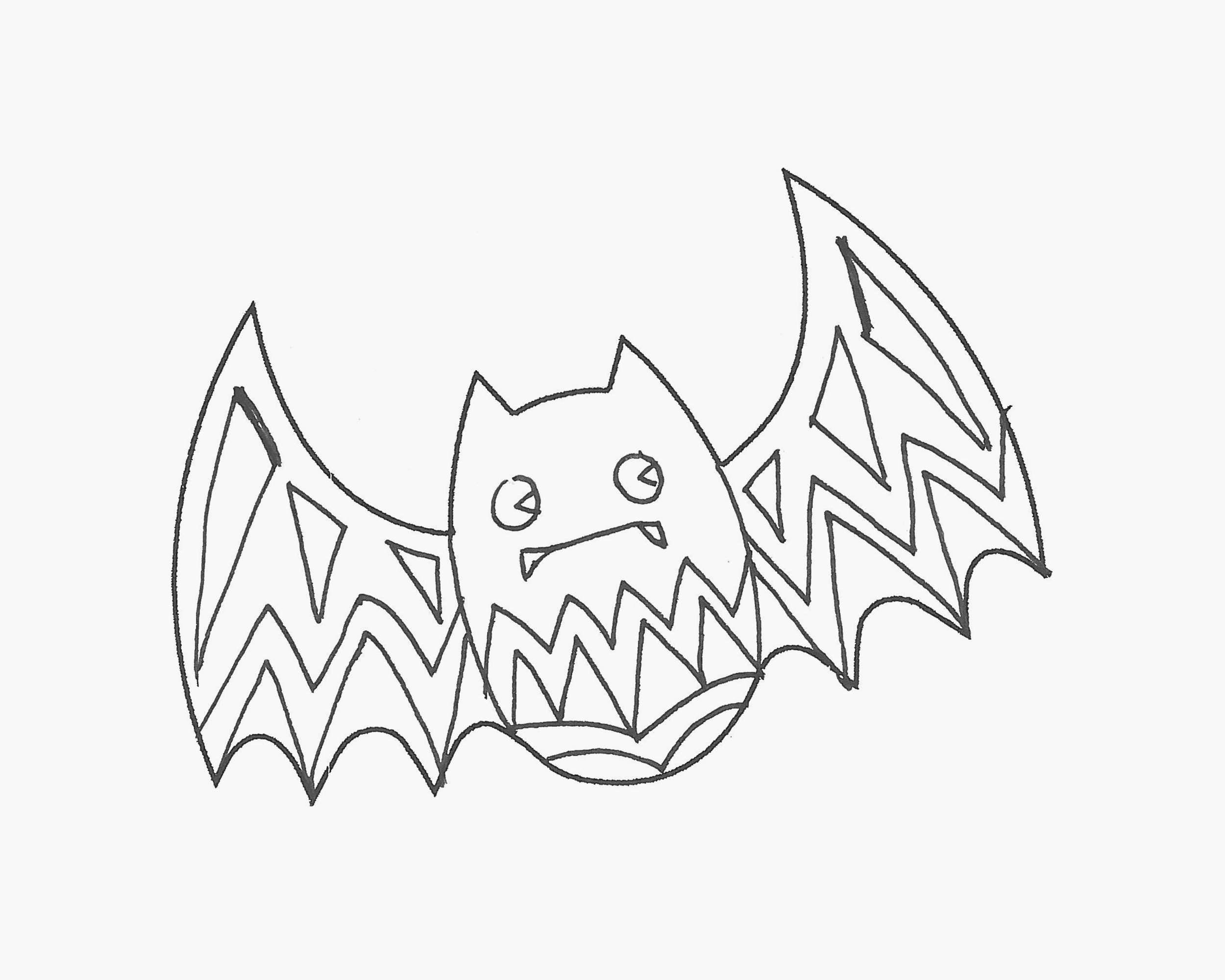 儿童简单涂鸦大全 可爱简笔画蝙蝠的画法步骤图💛巧艺网