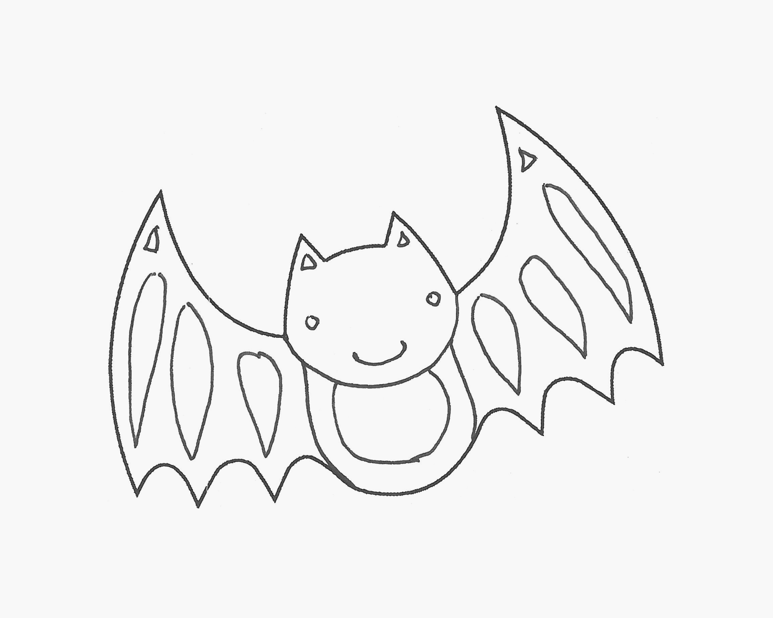儿童简单涂鸦大全 可爱简笔画蝙蝠的画法步骤图