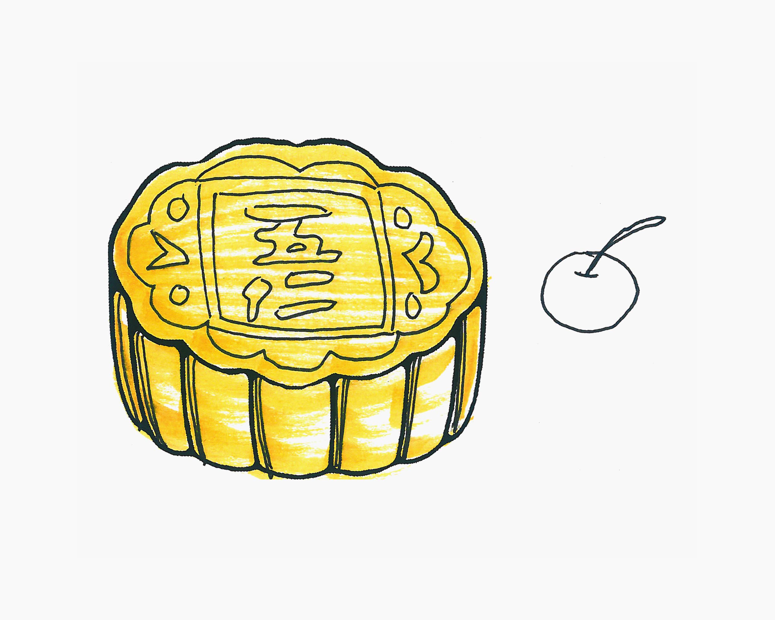 简单简笔画 可爱简笔画中秋月饼的画法步骤图💛巧艺网