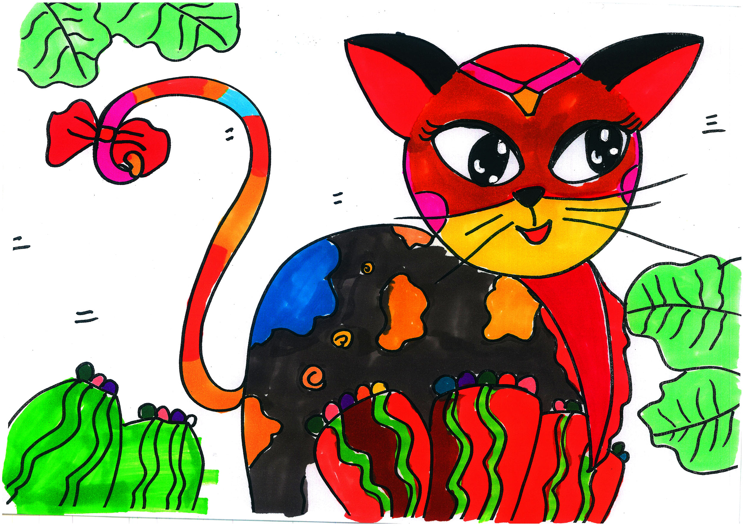 6岁可打印课程图片 可爱小老虎的故事画画作品大全