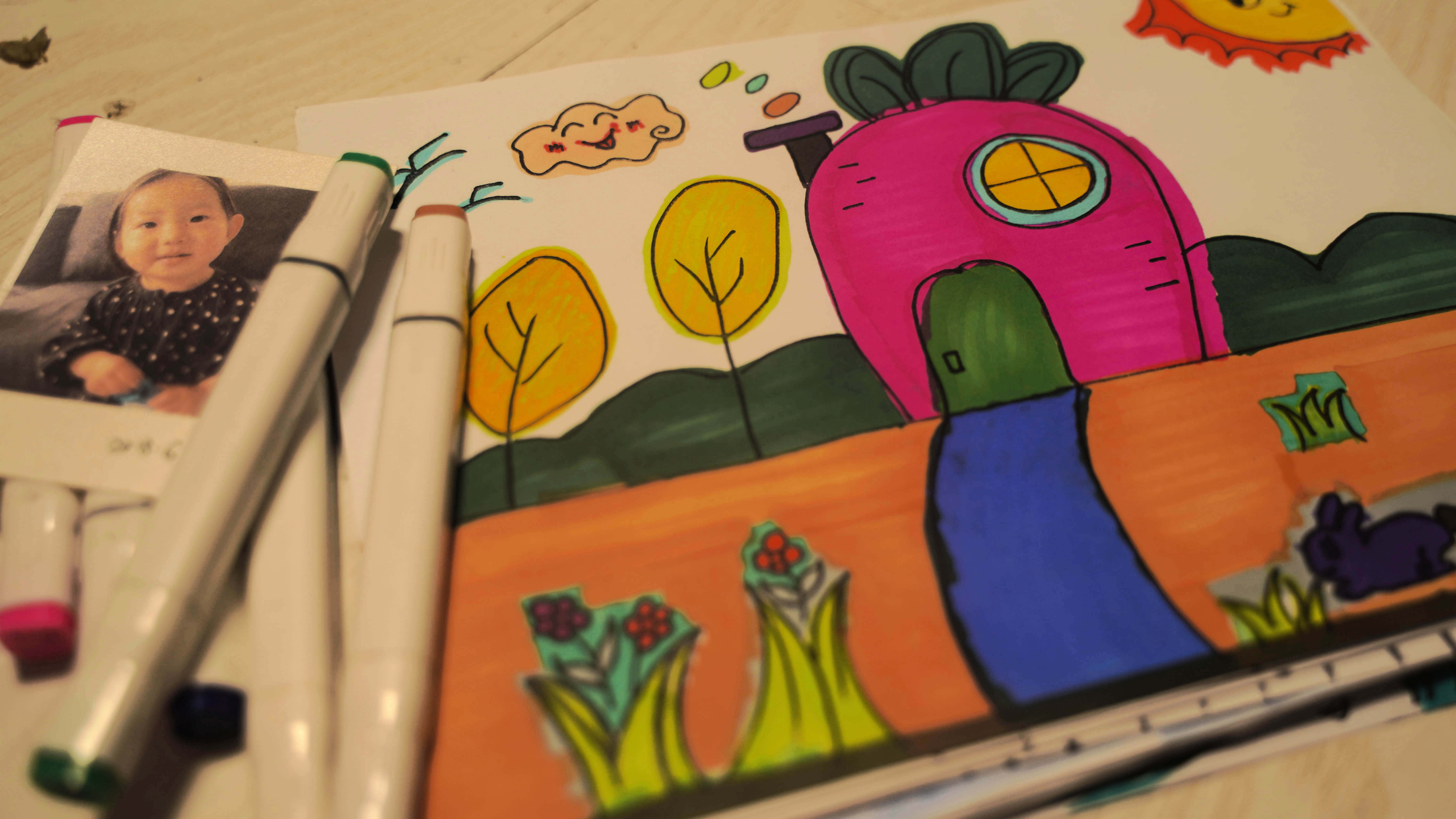 简单易画可打印简笔画绘画图片 简单漂亮小菜园的故事作品大全
