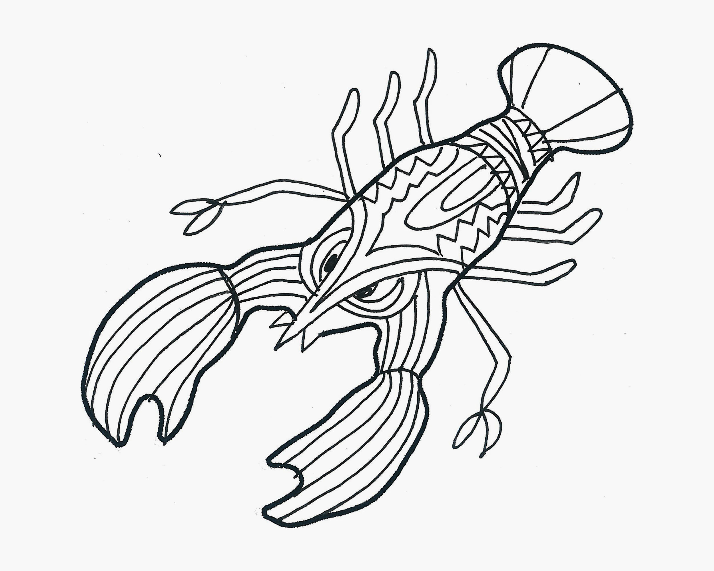 少儿简单漂亮简笔画 实用简笔画龙虾的画法过程图