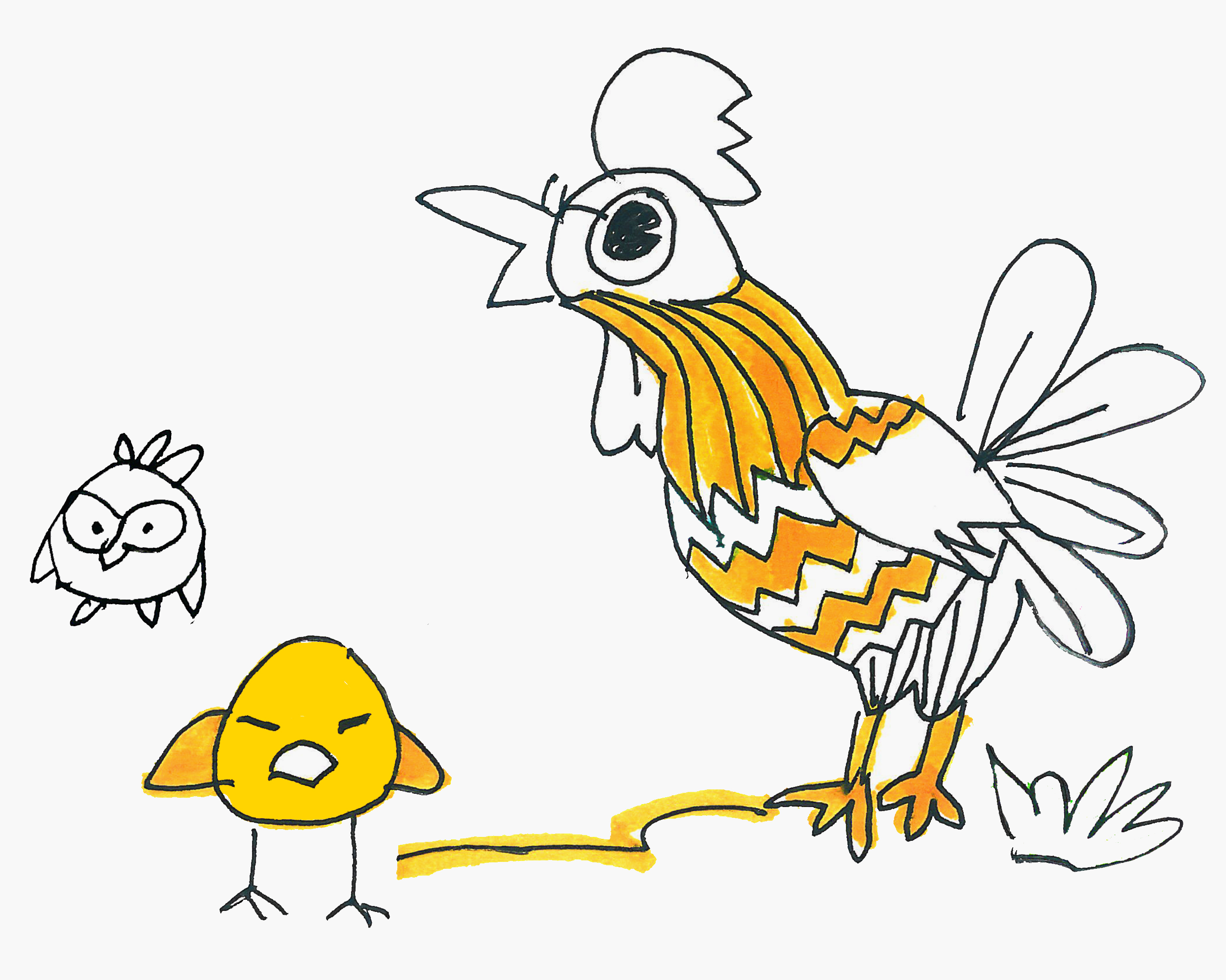 教育小鸡的鸡妈妈简笔画画法图片步骤