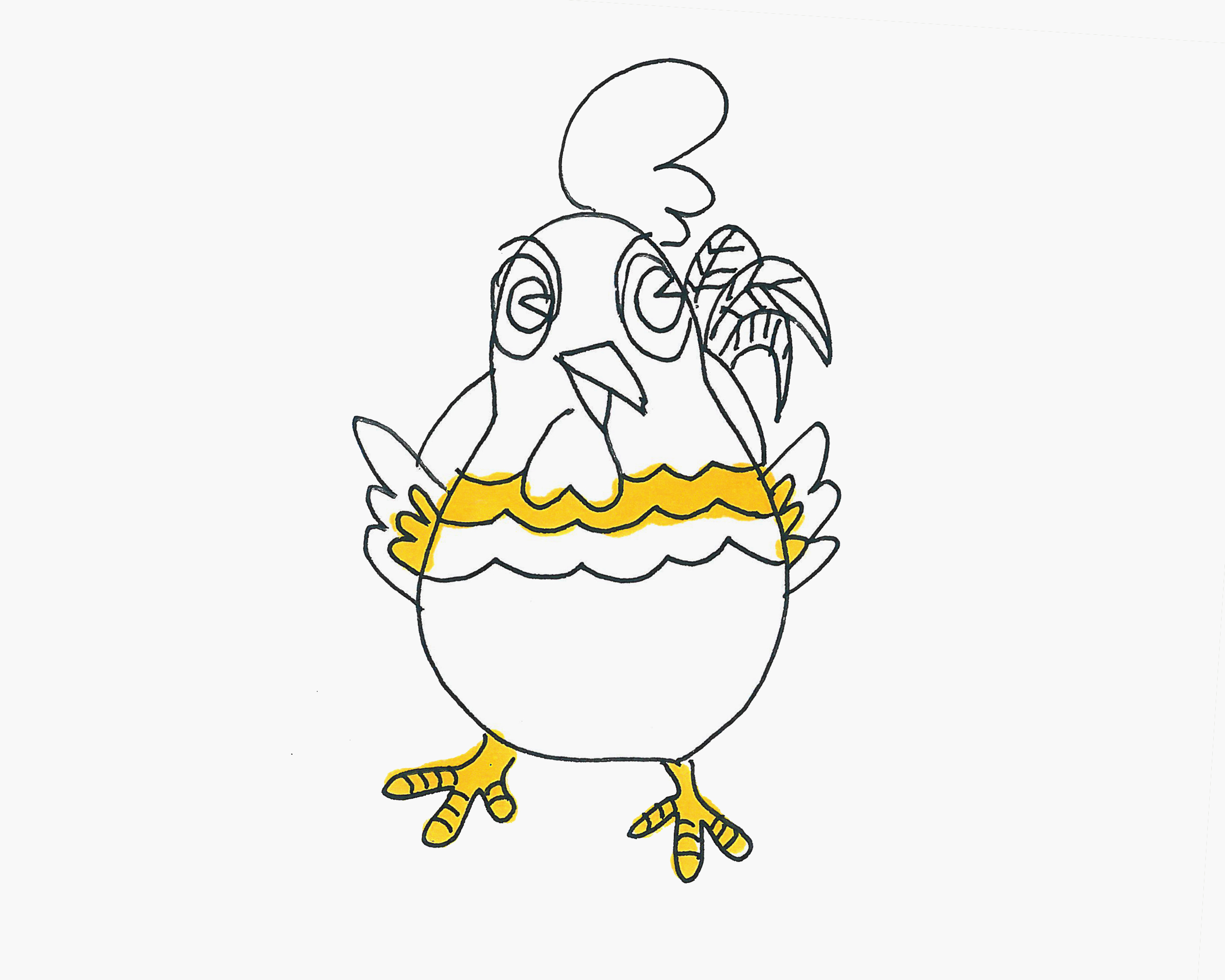 正面的母鸡简笔画画法图片步骤