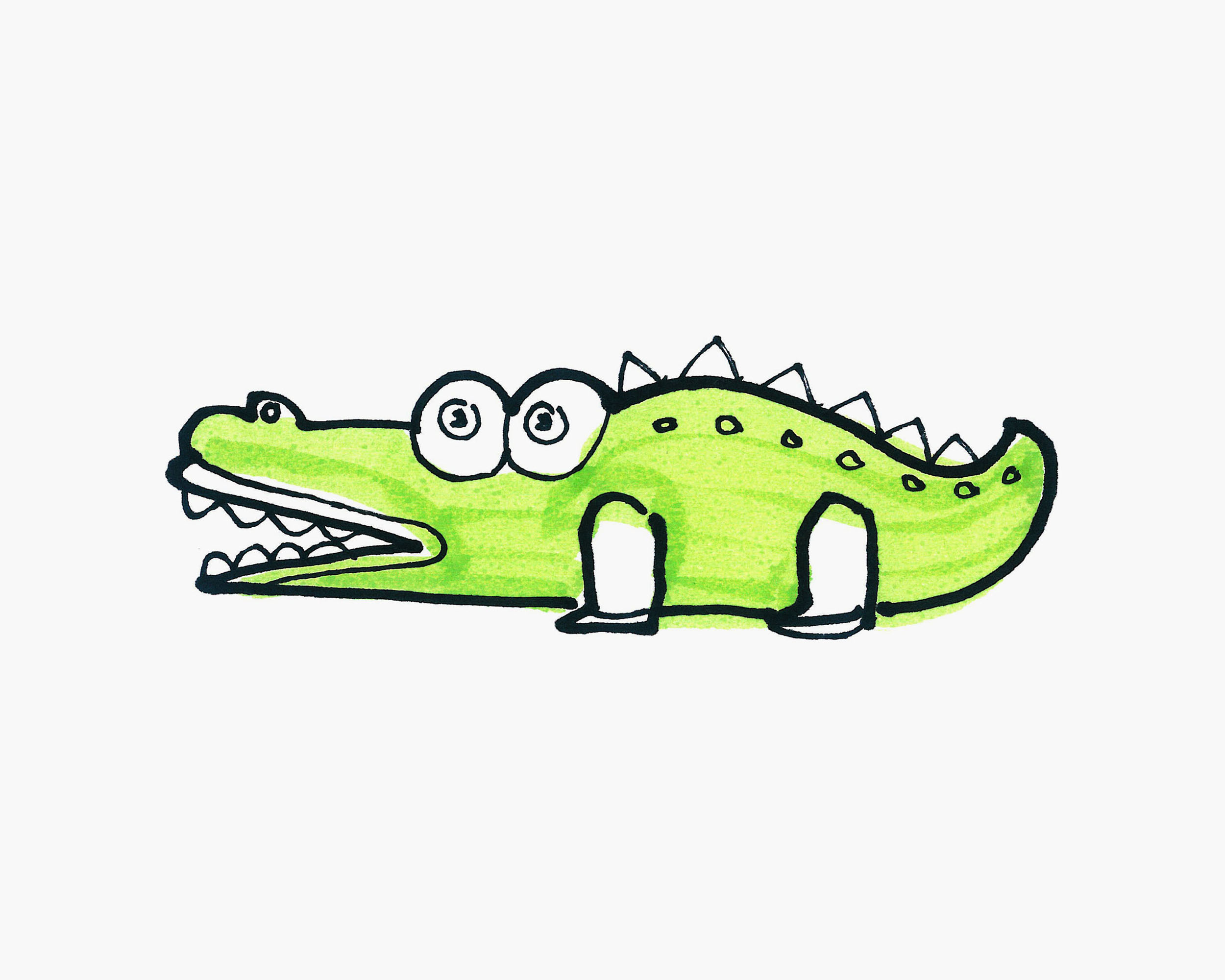  趣味简笔画鳄鱼怎么画步骤图