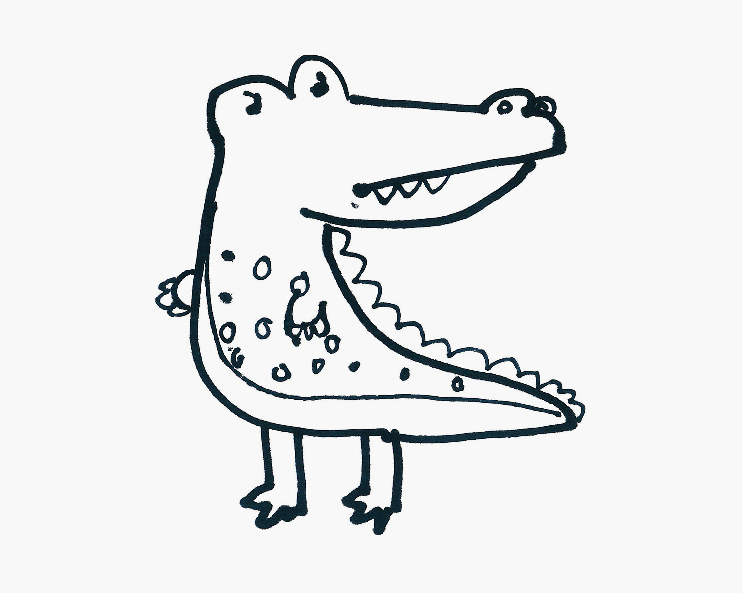 卡通鳄鱼简笔画画法图片步骤