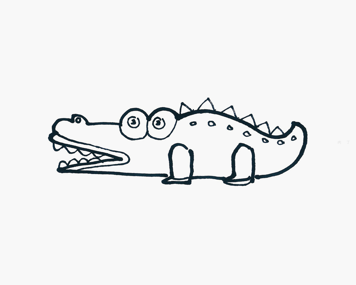 傻傻的鳄鱼简笔画画法图片步骤（儿童画绘画技巧有哪些） - 有点网 - 好手艺