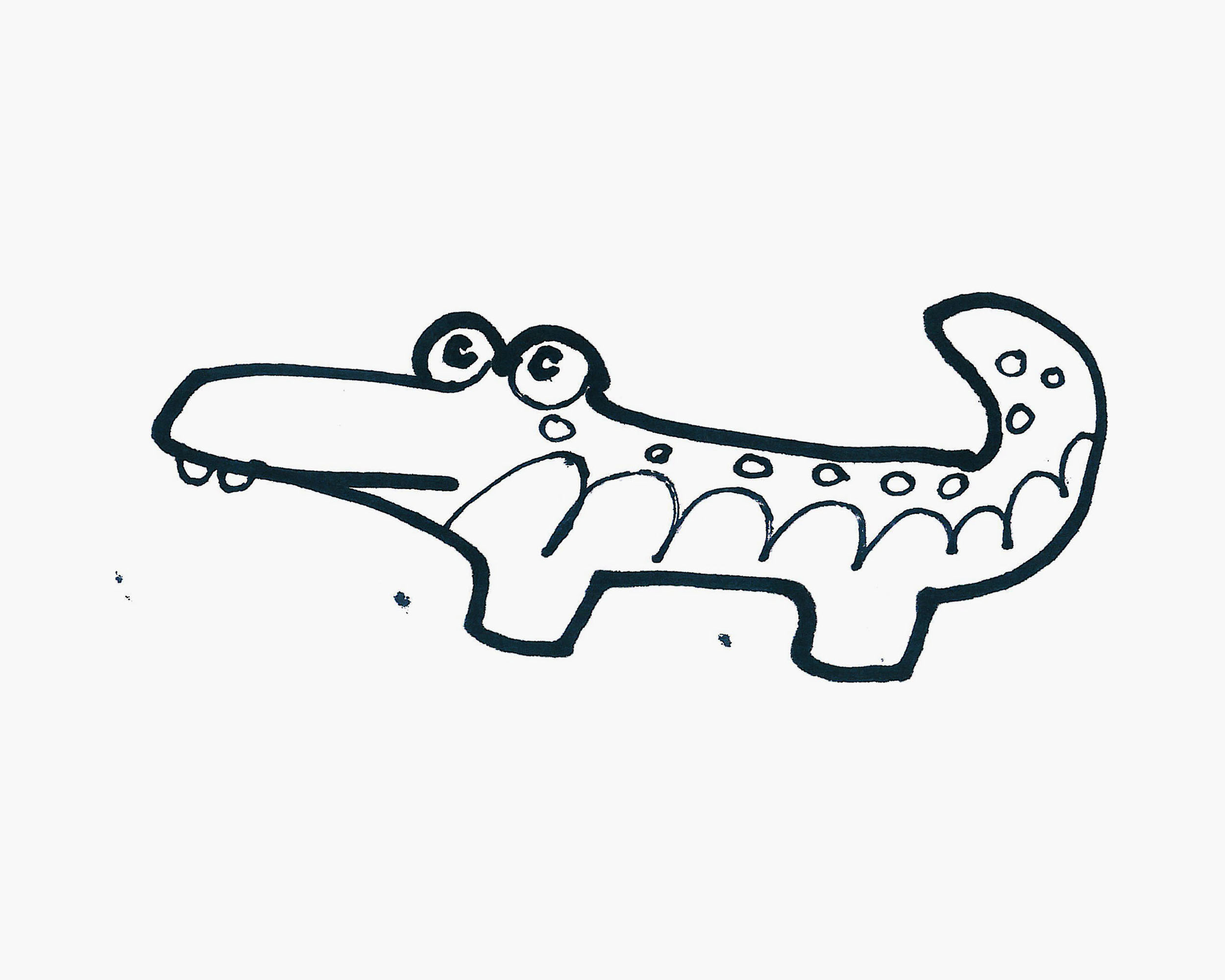 古怪的卡通鳄鱼简笔画画法图片步骤