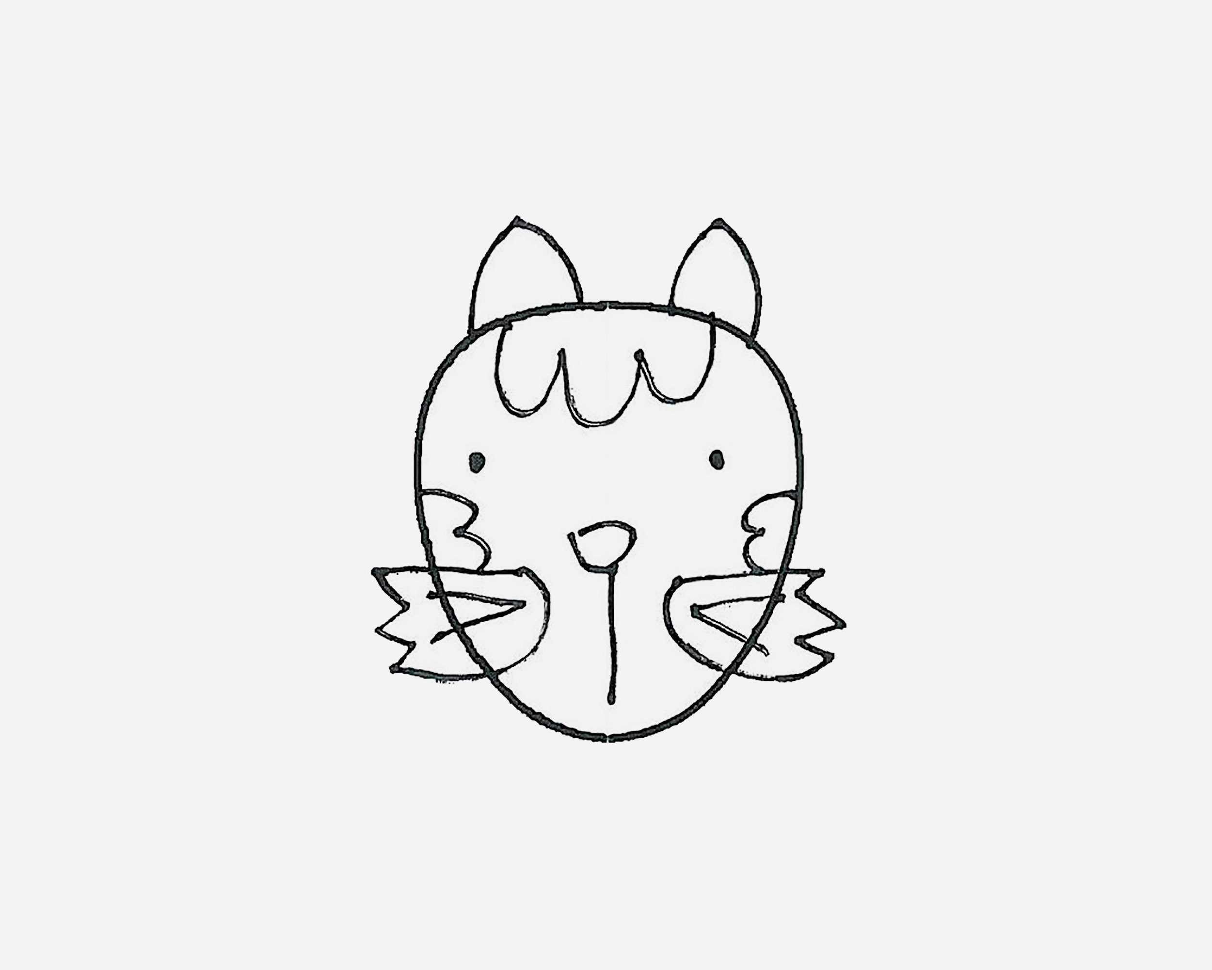 卡通小猫咪简笔画画法图片步骤（儿童电子绘画板） - 有点网 - 好手艺