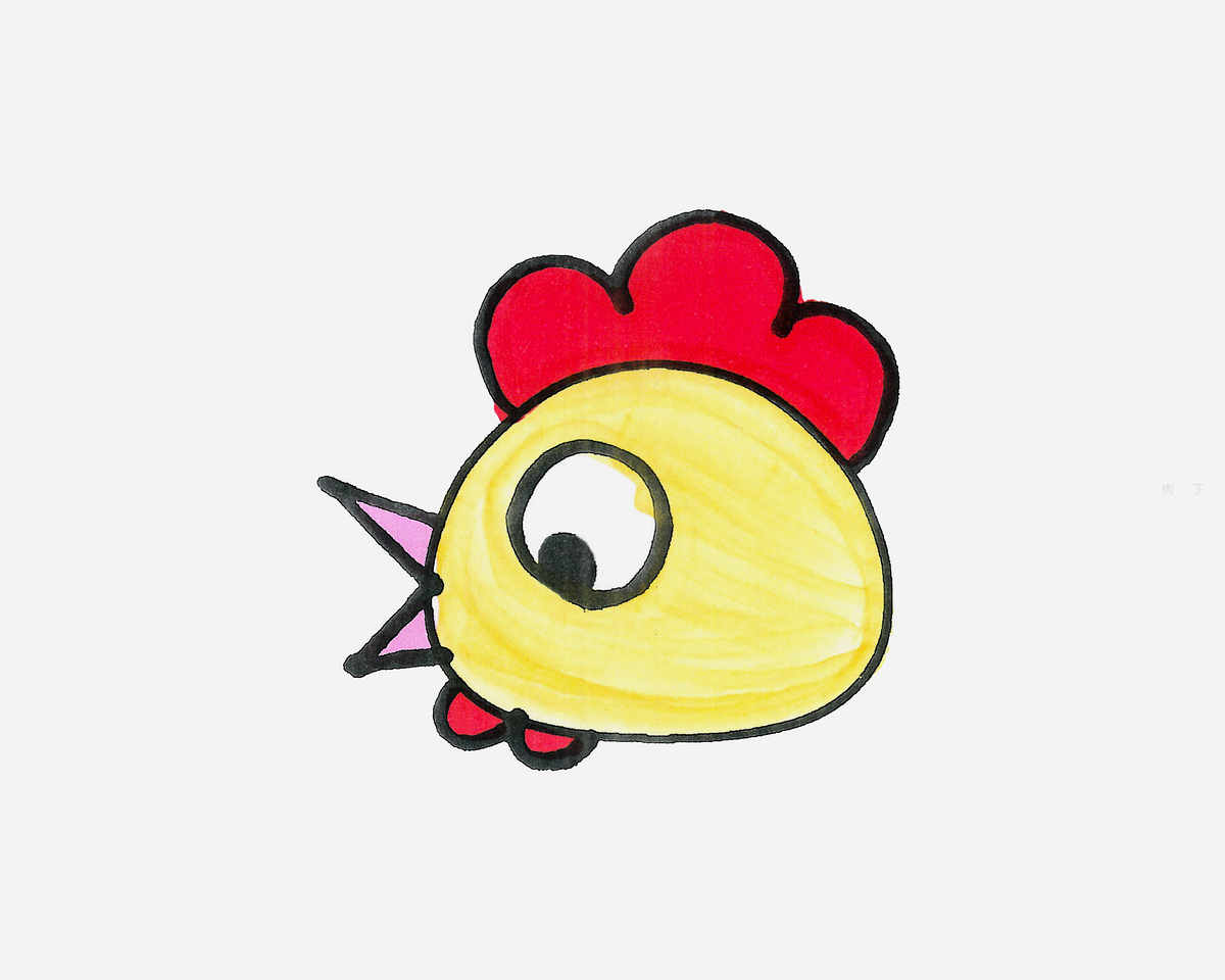 儿童简笔画图片教程 教你如何画大公鸡的画法 肉丁儿童网