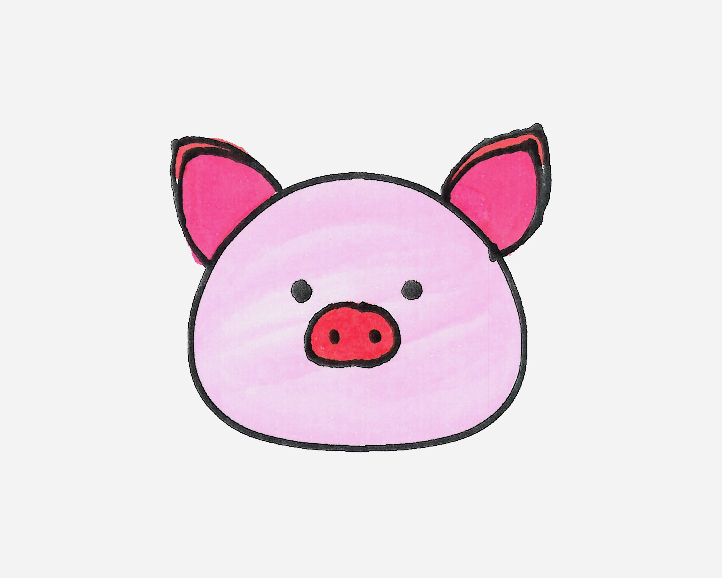 幼儿简单画画 创意简笔画小猪的画法
