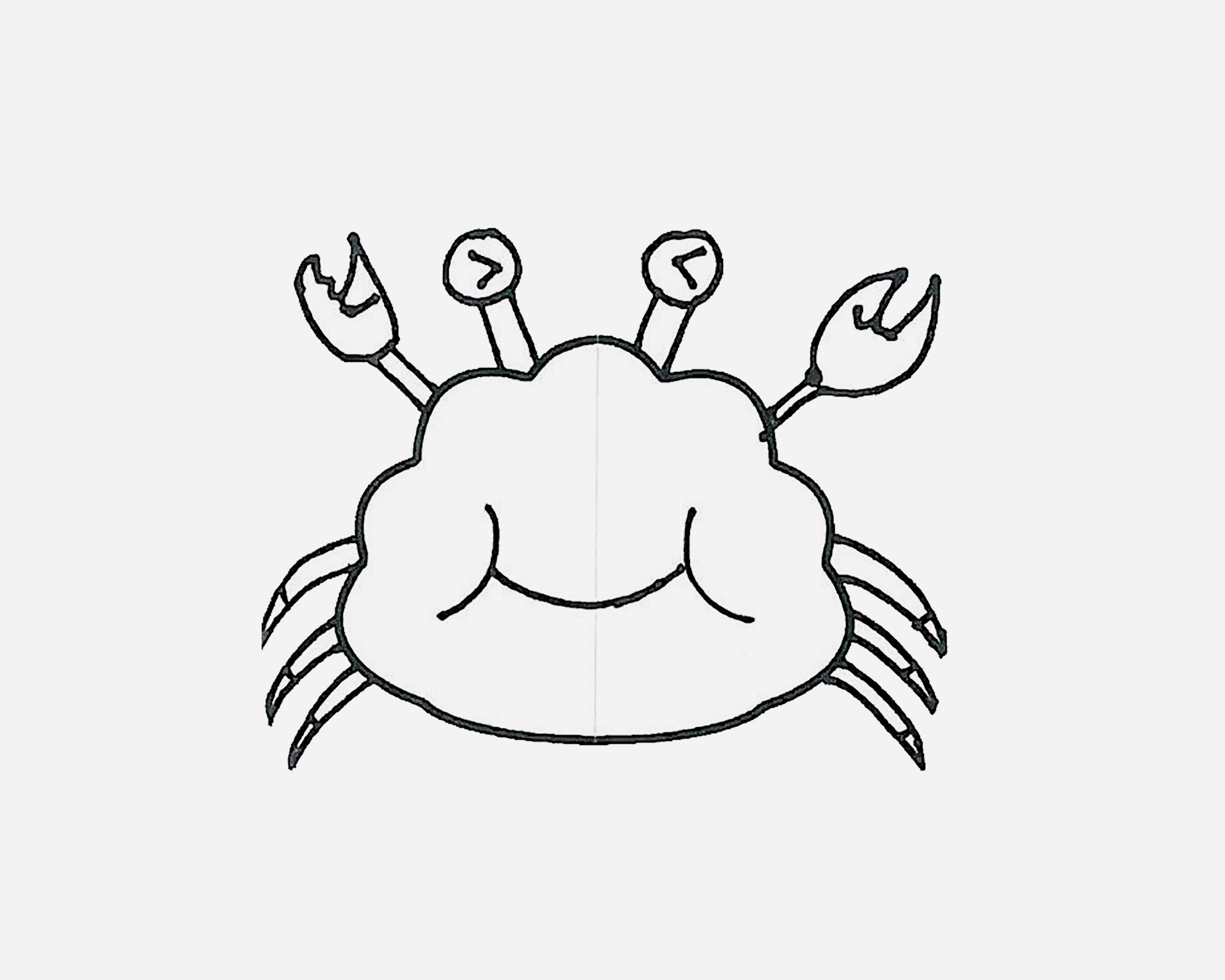 幼儿简单漂亮美术 好看简笔画螃蟹怎么画过程图💛巧艺网