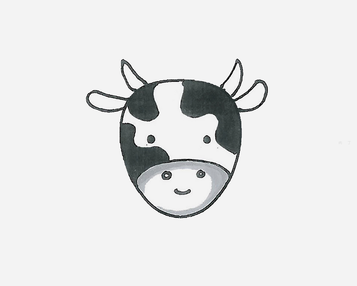 牛的简笔画——教你画出一头憨憨萌萌的大奶牛！！_动漫网