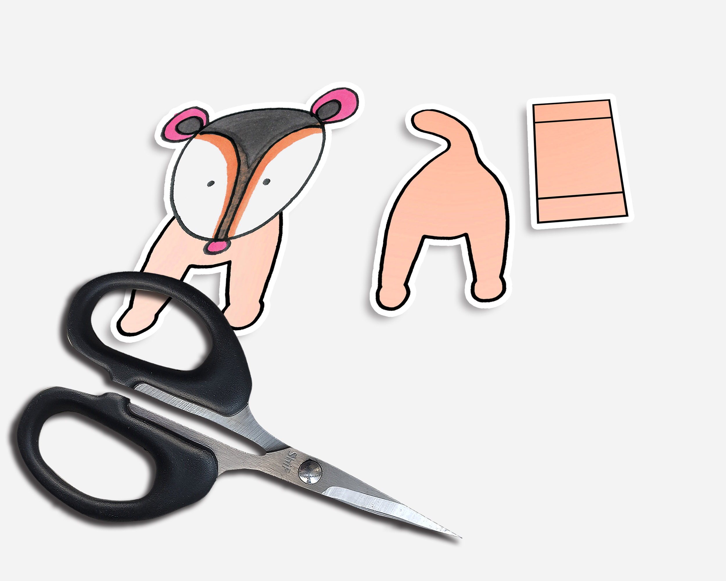 做一个可以拉伸的简单又漂亮小动物折纸贺卡果子狸折叠手工制作