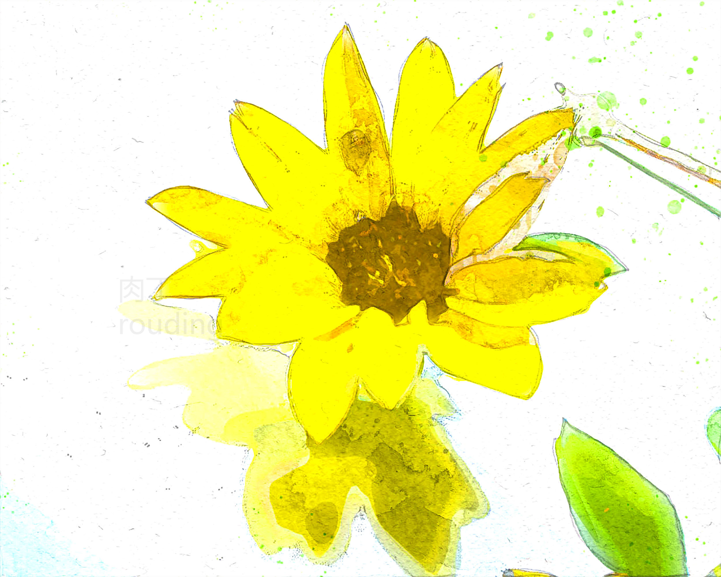 简单画画向日葵水彩基础作品高清图片