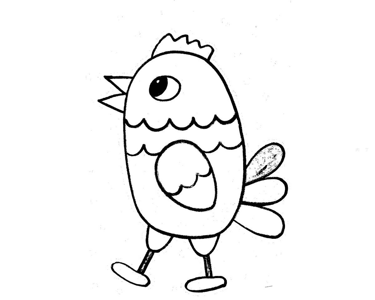 托班可打印美术涂色画作品 可爱幼儿小鸟绘画💛巧艺网