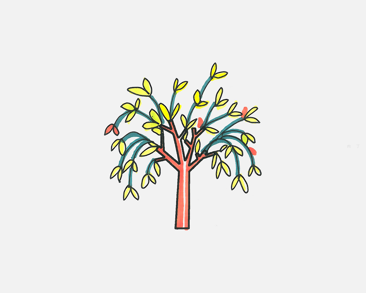 4岁简笔画作品 色彩柳树怎么画简单又好看（杨洋简笔画图片大全） - 有点网 - 好手艺