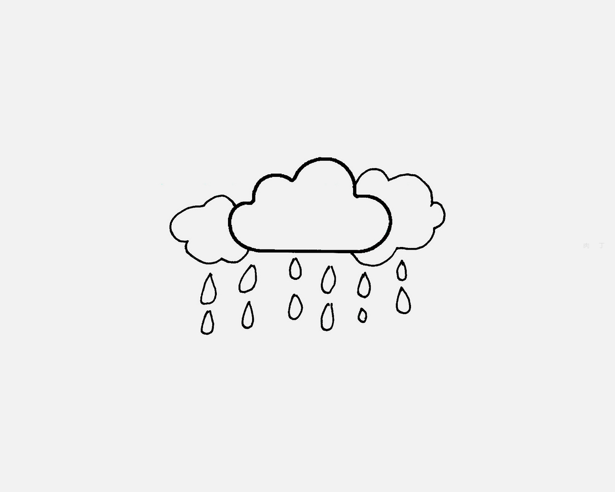 谷雨手绘雨水下雨云朵卡通PNG素材【免抠元素PSD】-90设计网