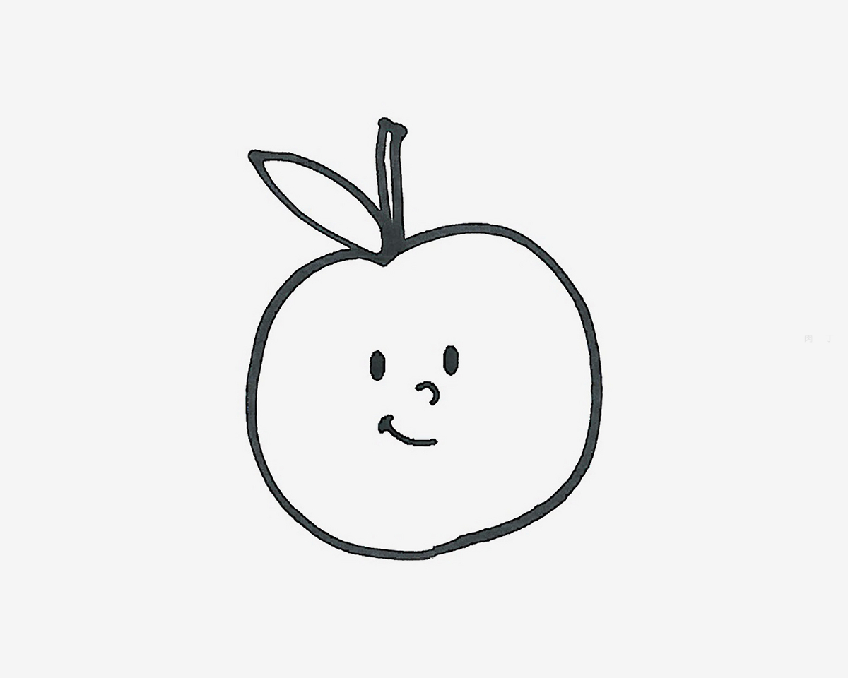 小朋友喜欢吃的苹果简笔画_苹果简笔画