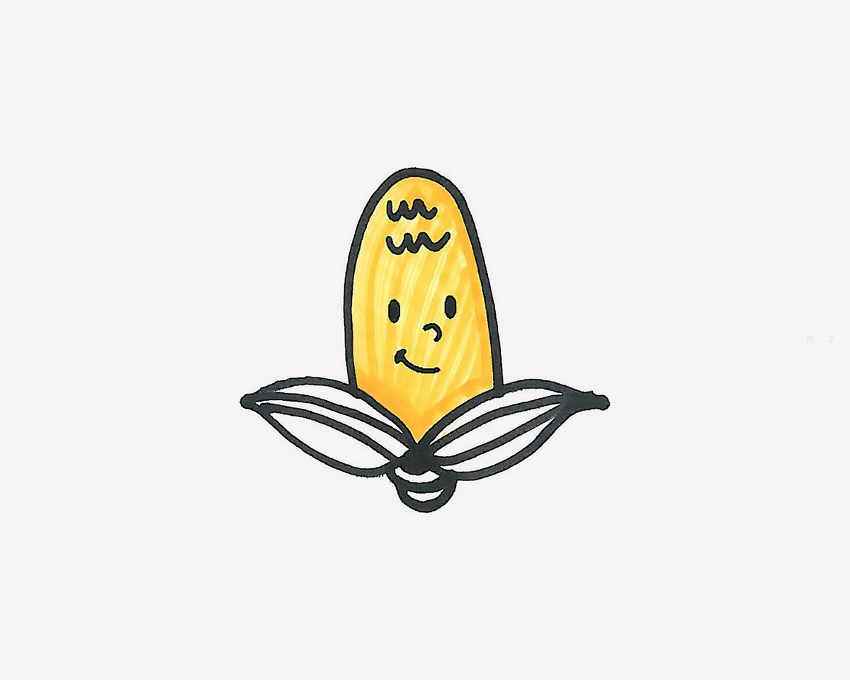 玉米图片简笔画 玉米怎么画教程-蔬菜简笔画-欣欣简笔画