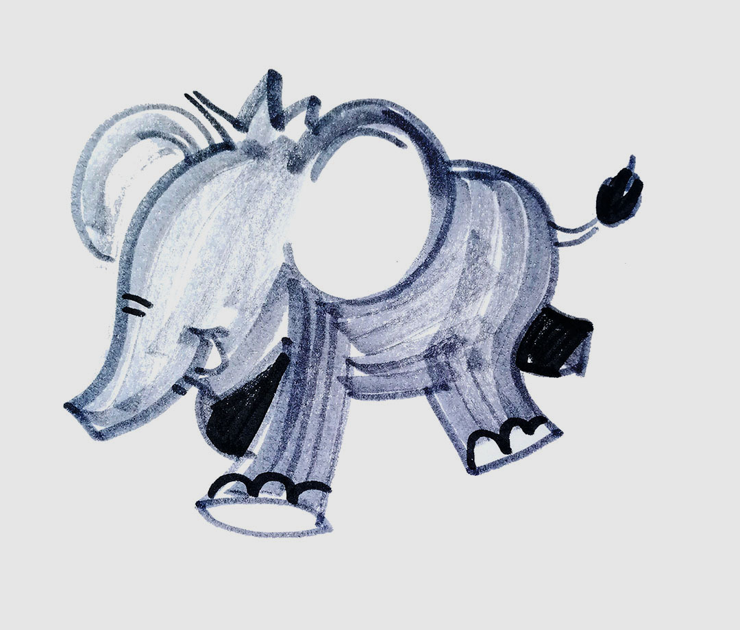 超可爱的小象简笔画图解