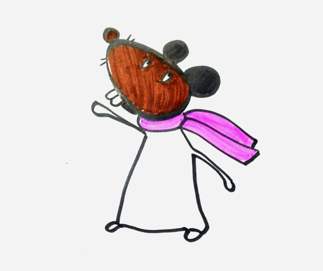 老鼠和它的家简笔画画法图片步骤💛巧艺网