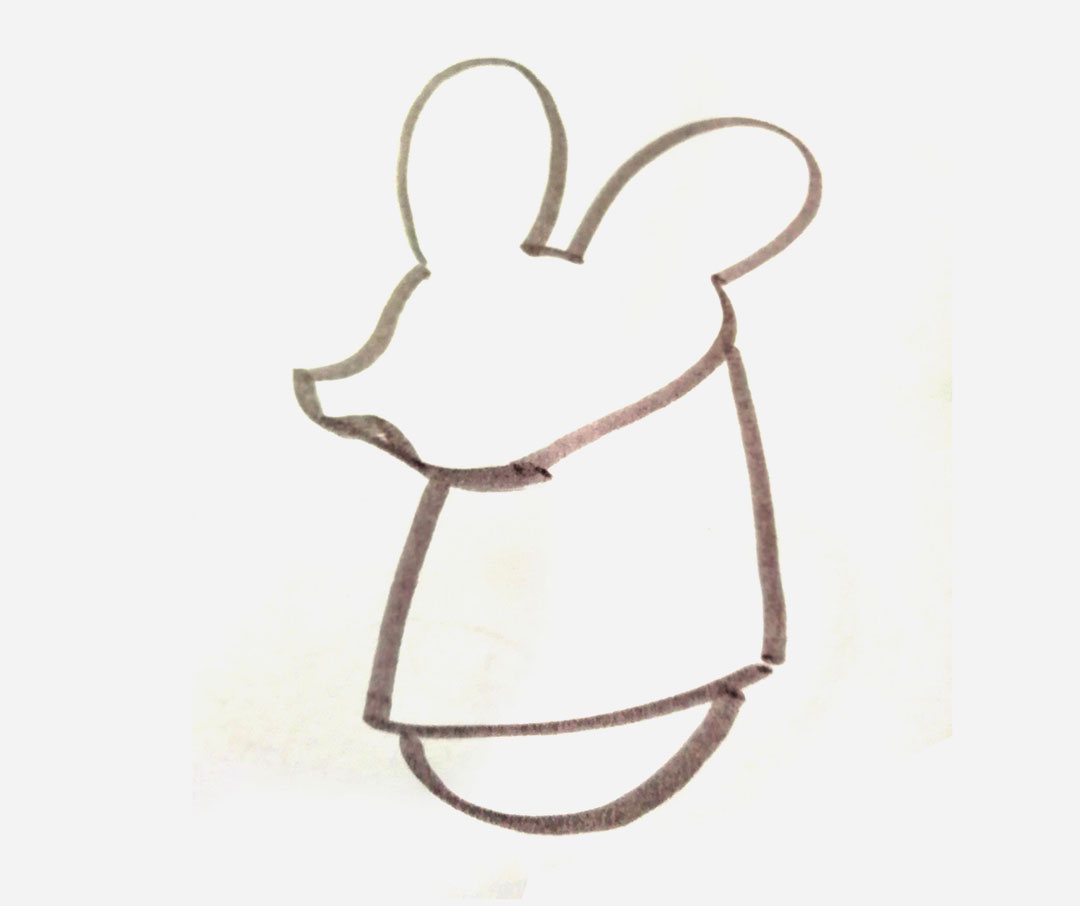 可爱卡通鼹鼠简笔画画法图片步骤
