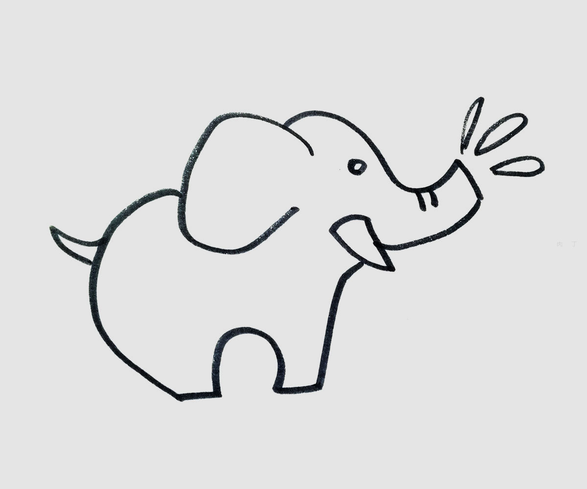 大象简笔画 简单 步骤,大象简笔画简单 - 伤感说说吧