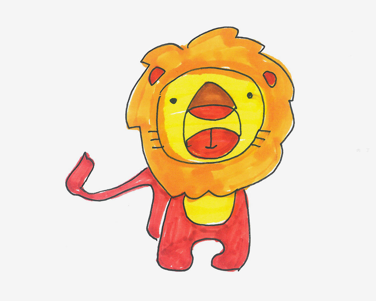可爱的小狮子简笔画画法图片步骤（丰收节儿童画） - 有点网 - 好手艺