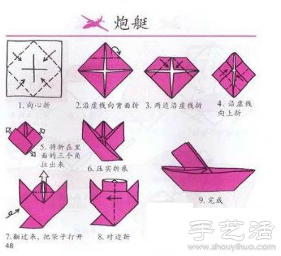 折纸炮艇手工制作方法 