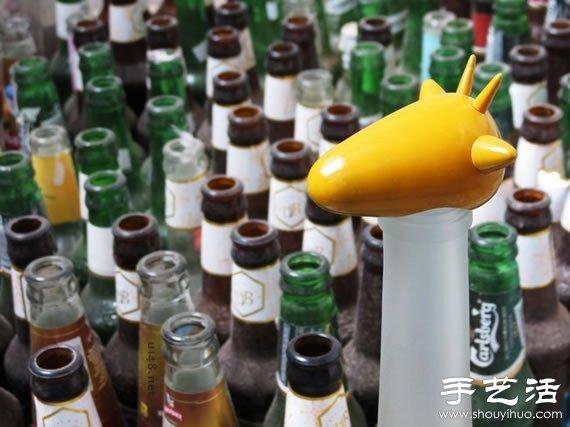玻璃瓶变废为宝 手工DIY奇趣动物台灯 