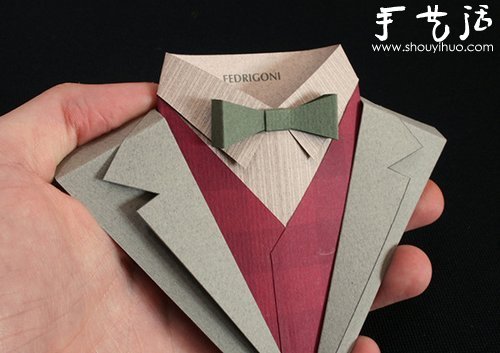 纸张DIY制作的绅士礼服 