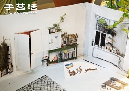 芬兰设计工作室Houm设计DIY的房间纸模 